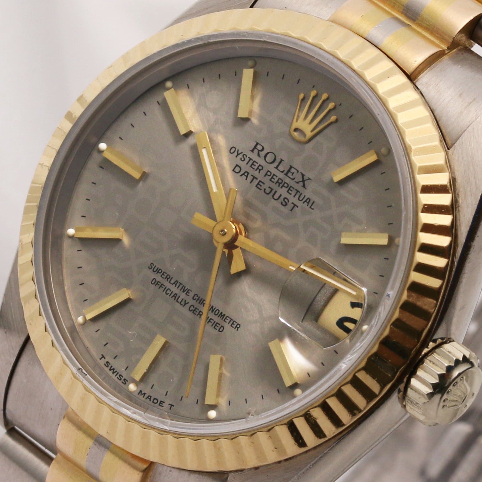 Rolex Midsize DateJust 68279B 18K Tridor Second Hand Watch Collectors 4