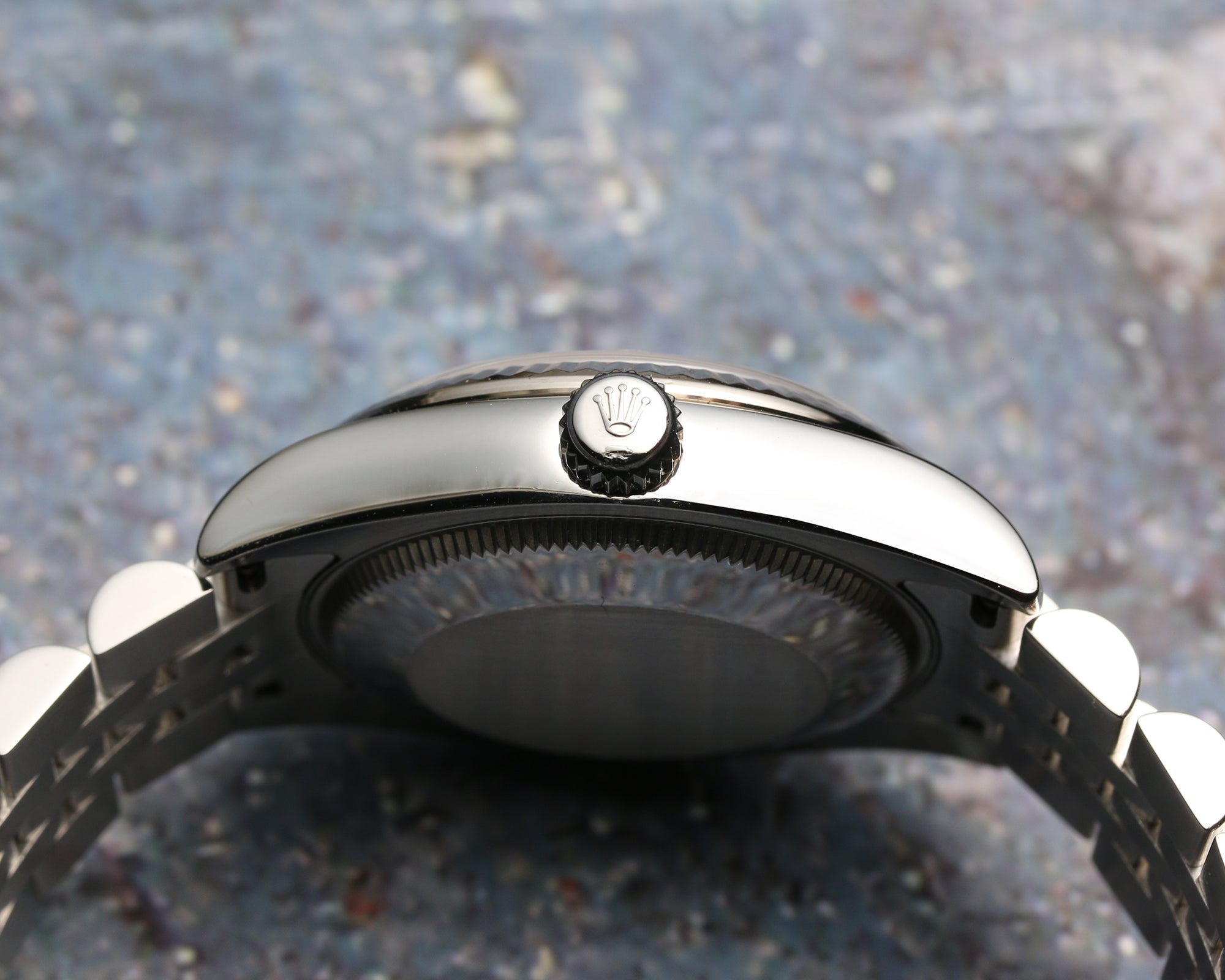 Rolex Midsize DateJust Stainless Steel 18K White Gold Bezel Diamond Second Hand Watch Collectors 5