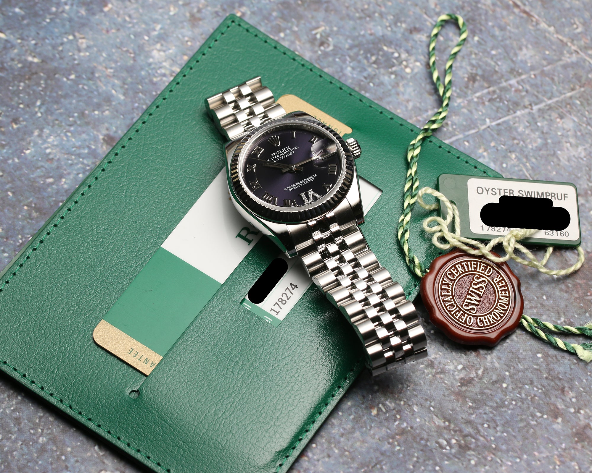 Rolex Midsize DateJust Stainless Steel 18K White Gold Bezel Diamond Second Hand Watch Collectors 8