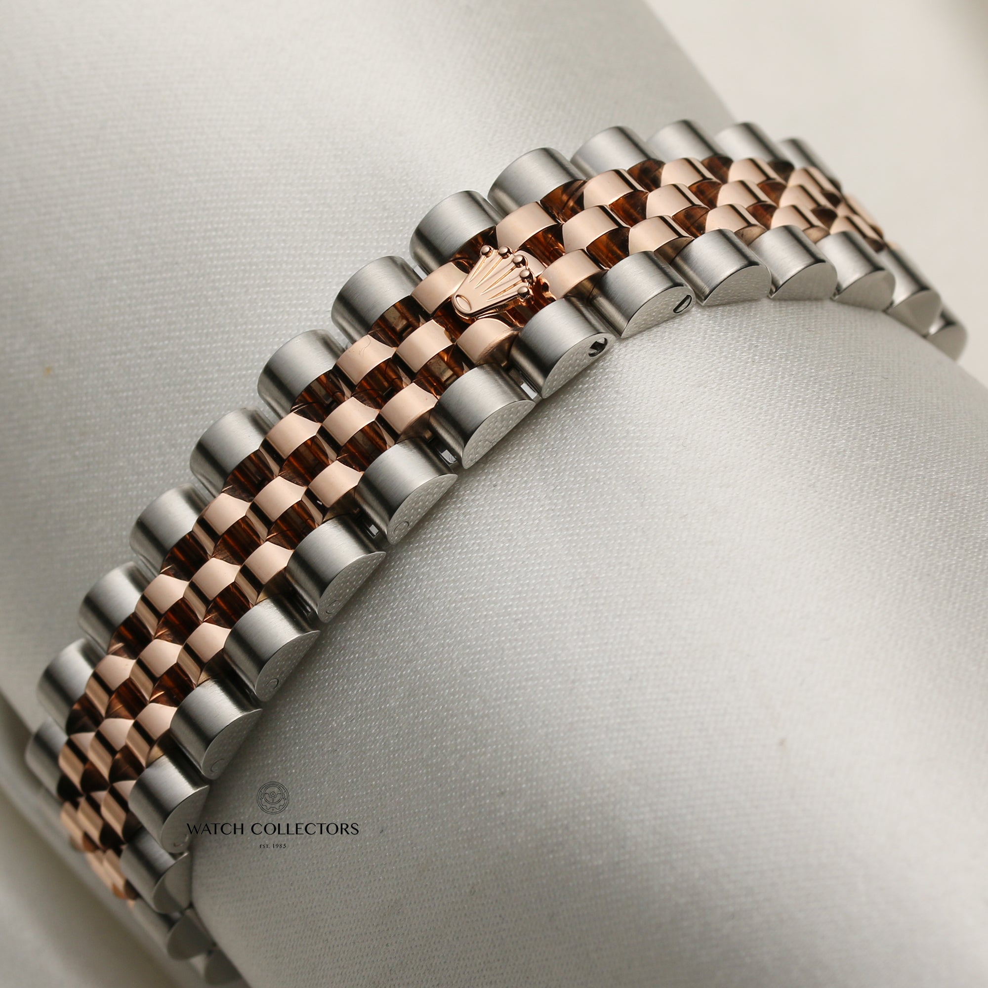 Rolex Midsize DateJust Steel & Rose Gold Black MOP Diamond Second Hand Watch Collectors 8