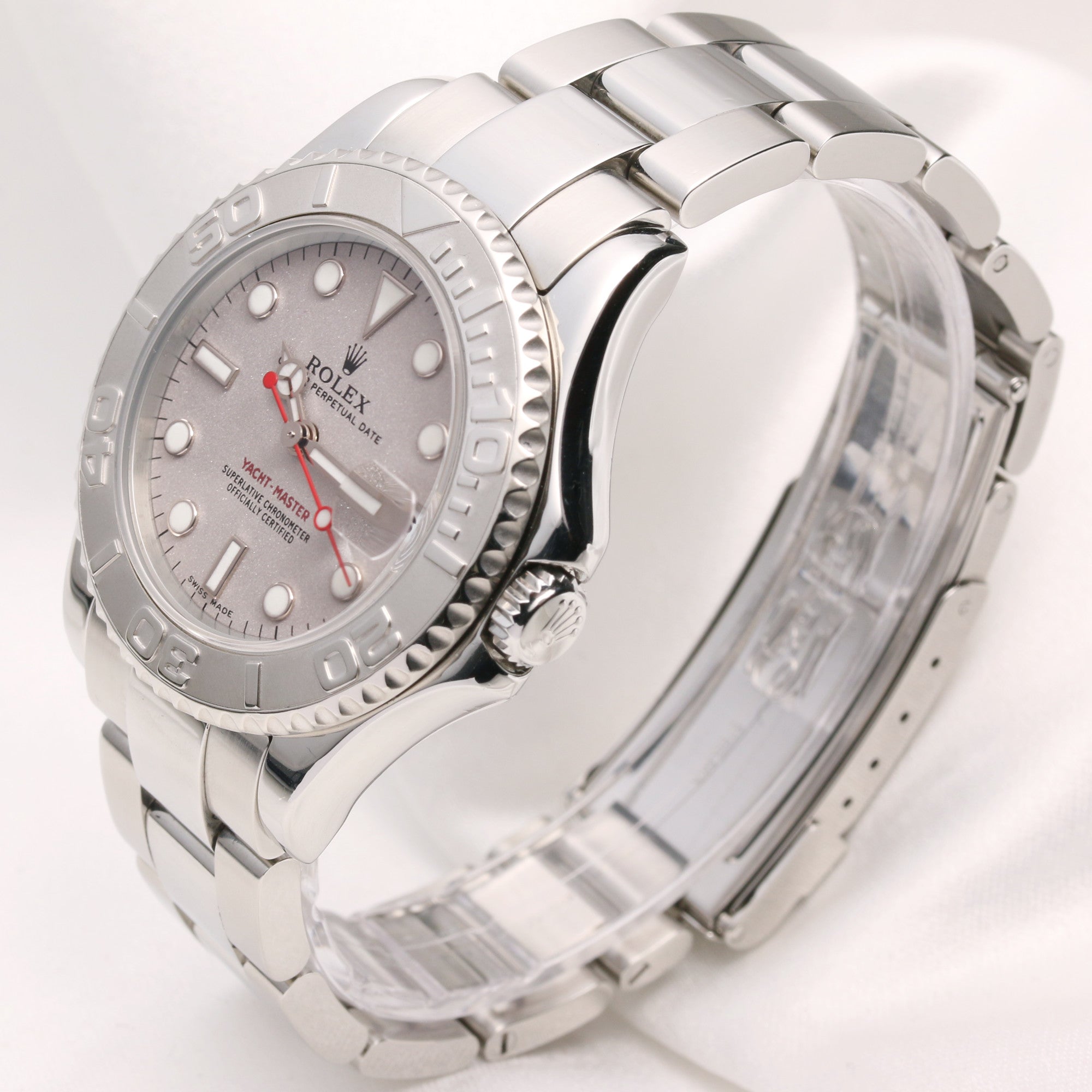 Rolex Midsize Yacht-Master 168622 Stainless Steel & Platinum Second Hand Watch Collectors 3