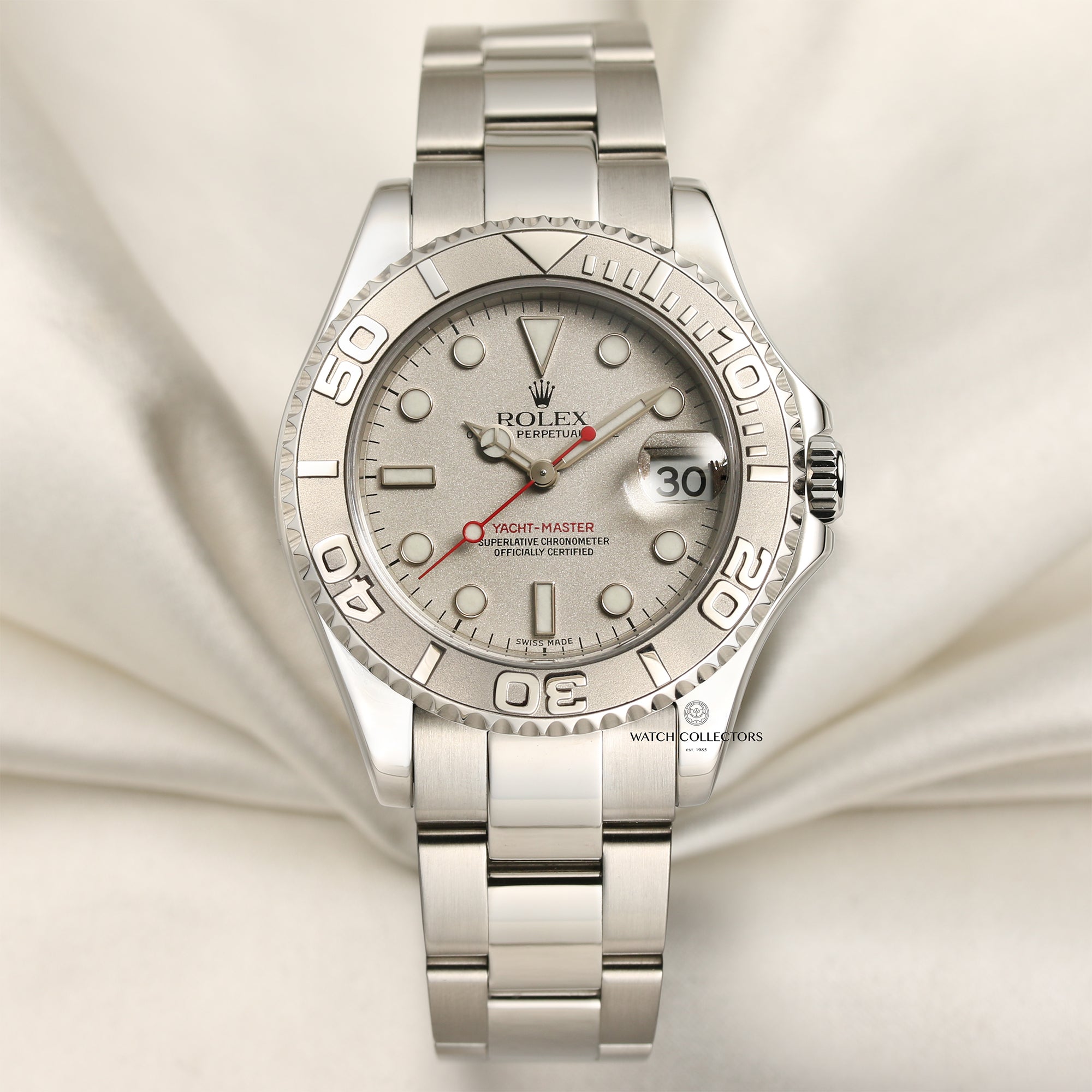 Rolex Midsize Yachtmaster Stainless Steel Second Hand Watch Collectors 1