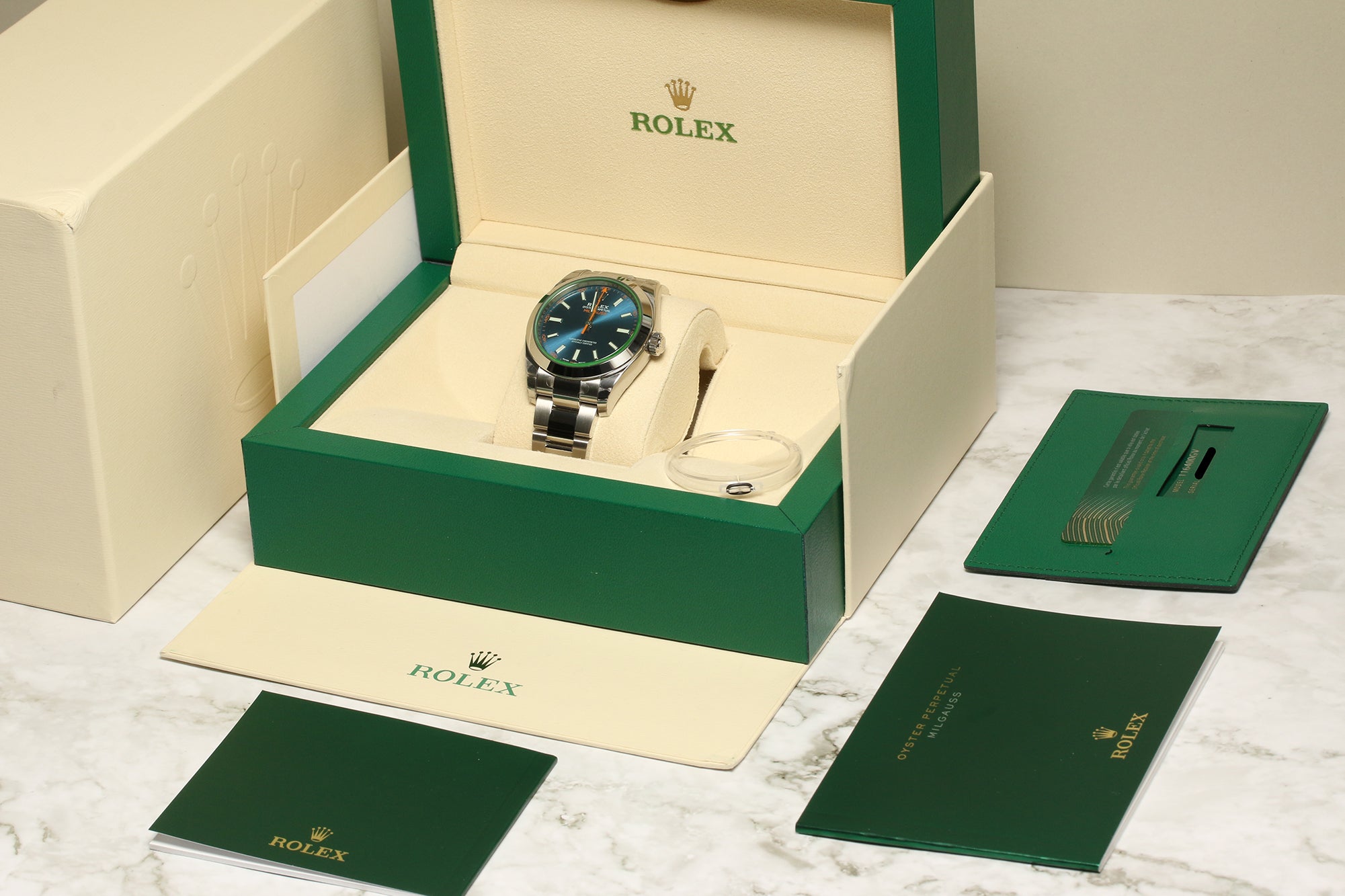 Rolex Milgauss 116400GV Stainless Steel Blue Dial Second Hand Watch Collectors 8