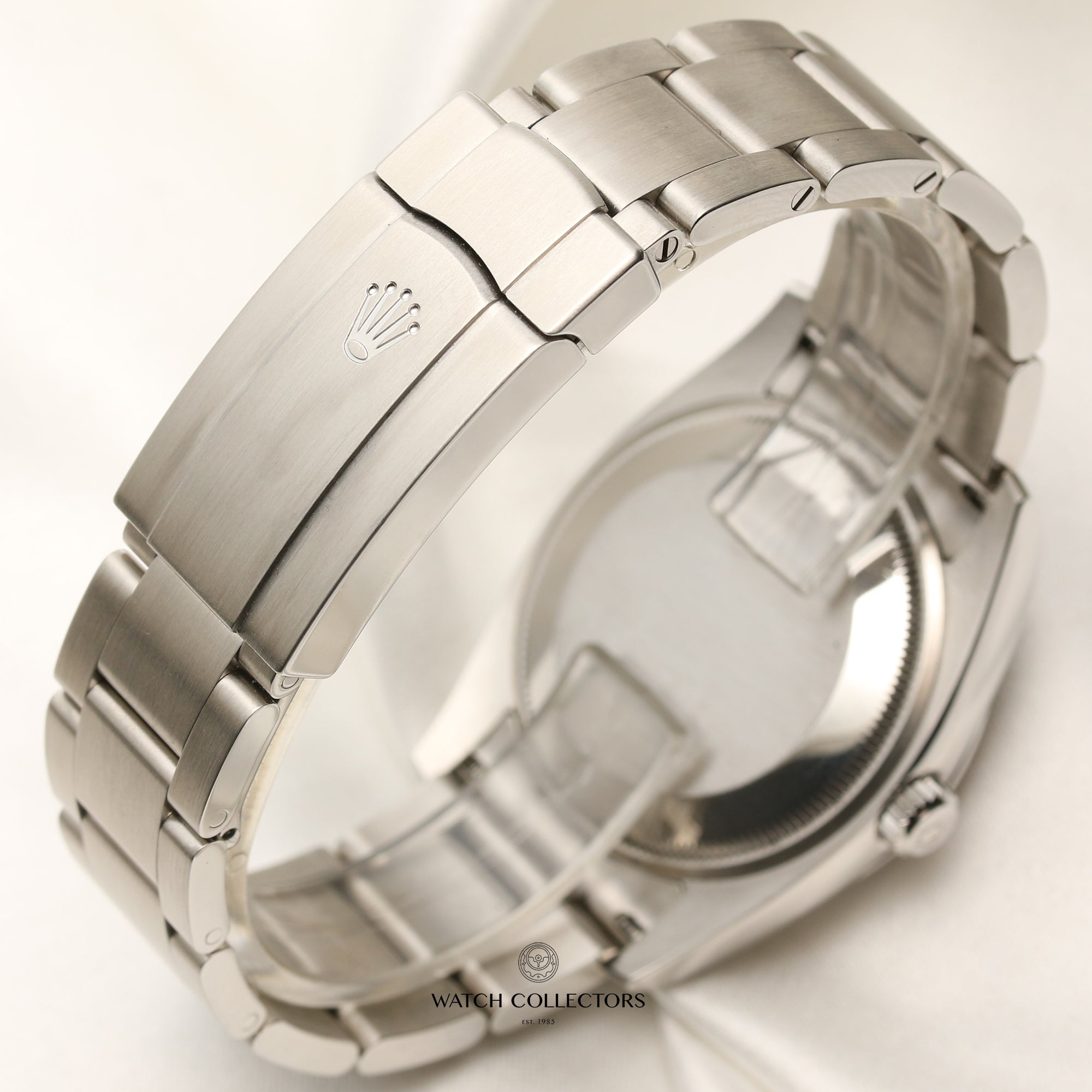 Rolex Oyster Perpetual 114200 Stainless Steel Olive Dial Second hand Watch Collectors 5