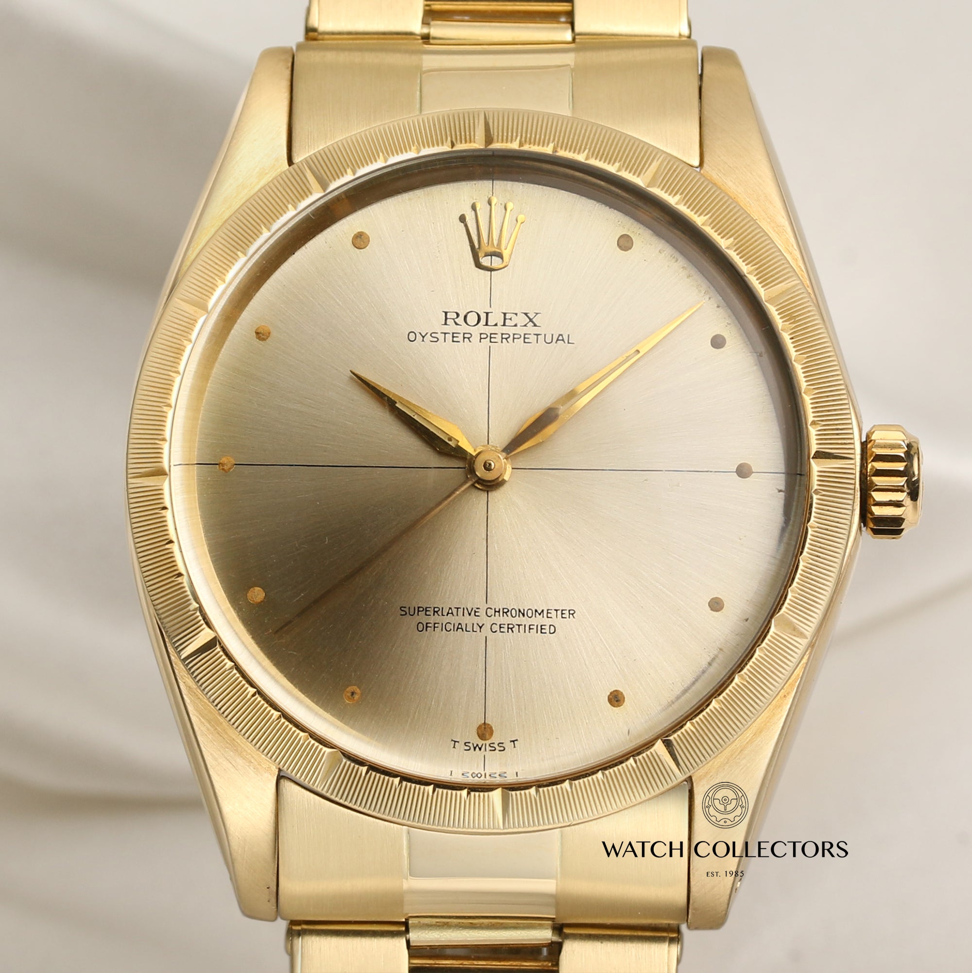 Rolex Oyster Perpetual 18K Yellow Gold Second Hand Watch Collectors 2