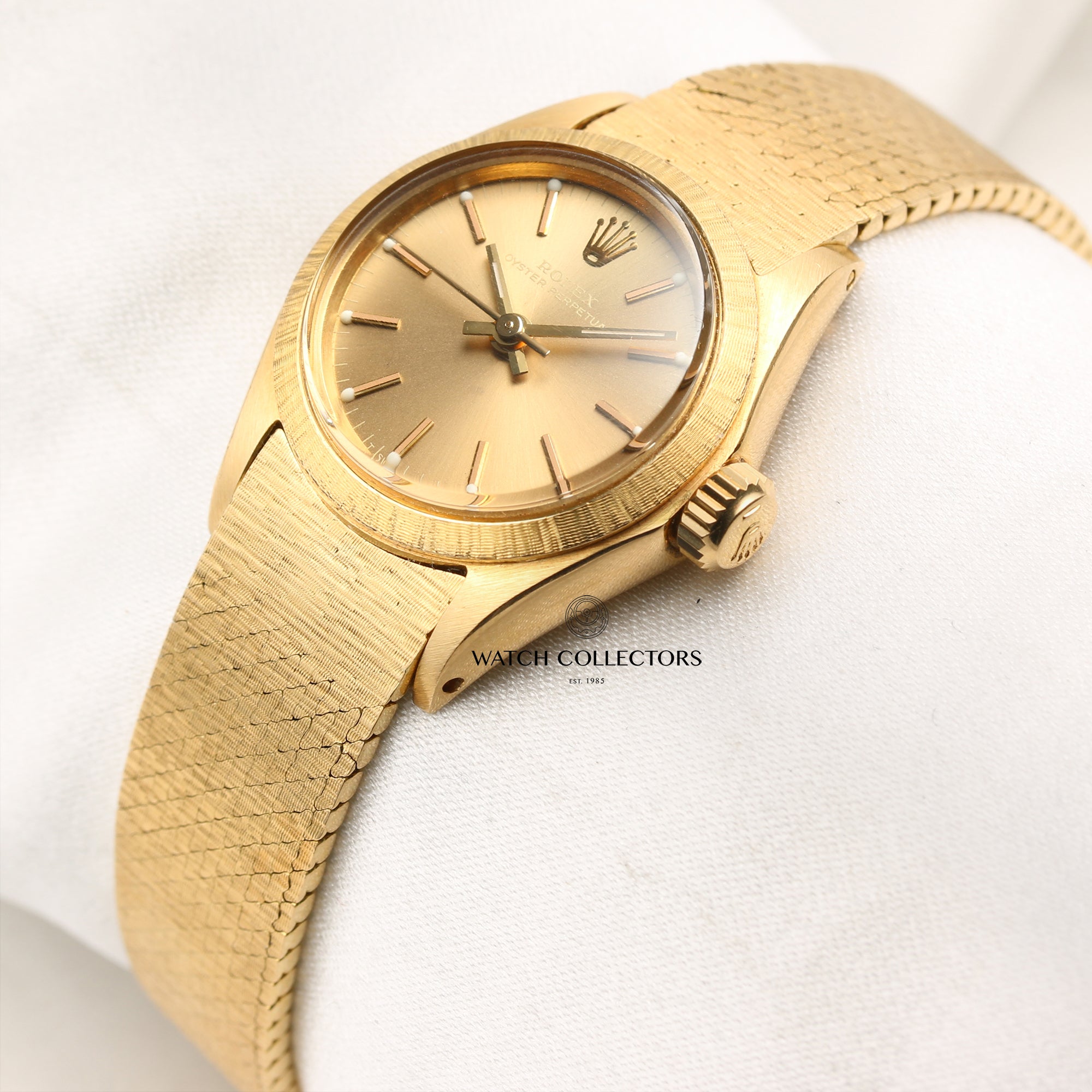 Rolex Oyster Perpetual 18K Yellow Gold Second Hand Watch Collectors 3