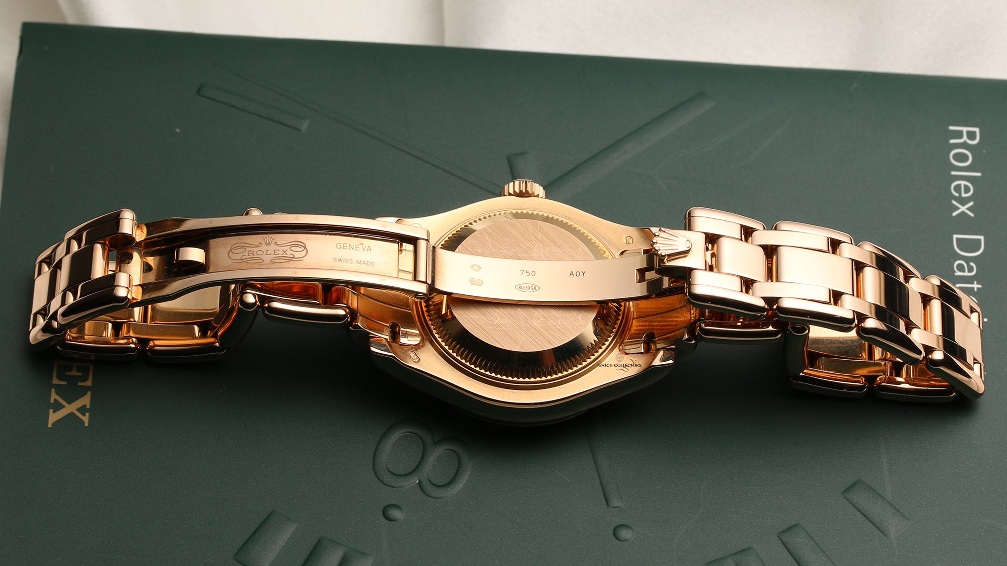 Rolex Pearlmaster 18K Rose Gold Chocolate Dial Diamond Bezel Second Hand Watch Collectors 8