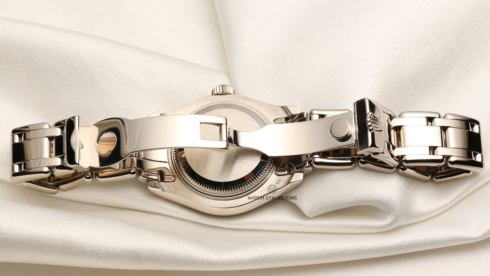 Rolex Pearlmaster 18K White Gold Diamond Bezel MOP Second Hand Watch Collectors 8