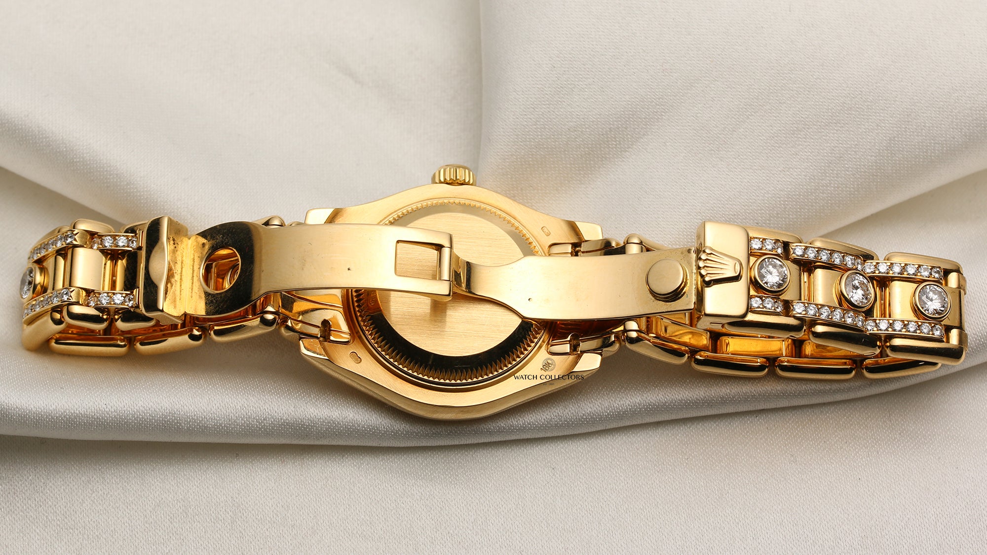 Rolex Pearlmaster 18K Yellow Gold Diamond Bracelet Second Hand Watch Collectors 8