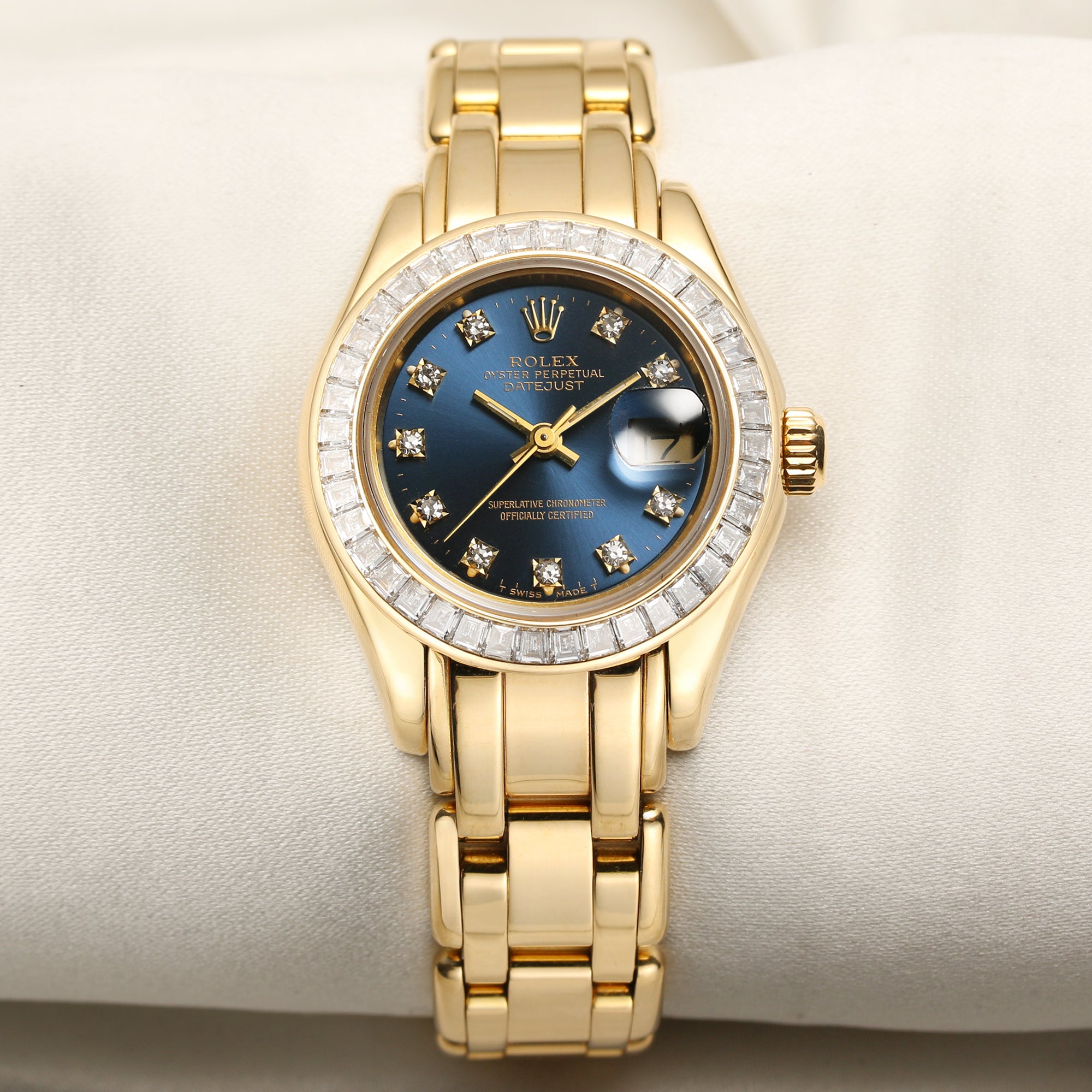 Rolex Pearlmaster 18K Yellow Gold Diamond Dial Bezel Second Hand Watch Collectors 1