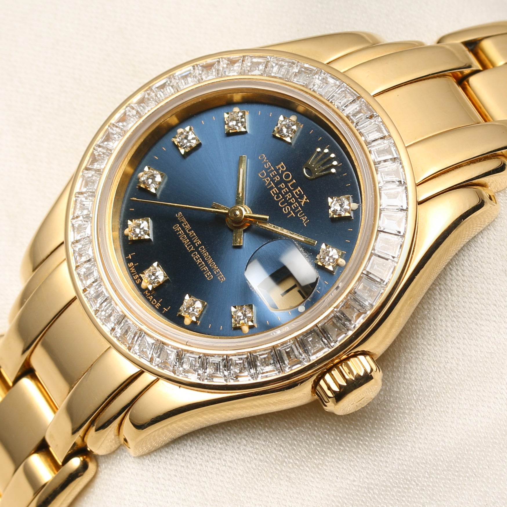 Rolex Pearlmaster 18K Yellow Gold Diamond Dial Bezel Second Hand Watch Collectors 4