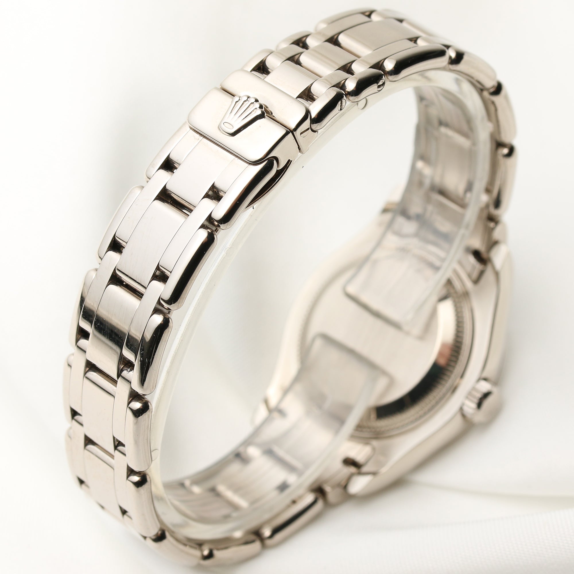 Rolex Pearlmaster 80299 18K White Gold Diamond Bezel Pink Dial Second Hand Watch Collectors 6