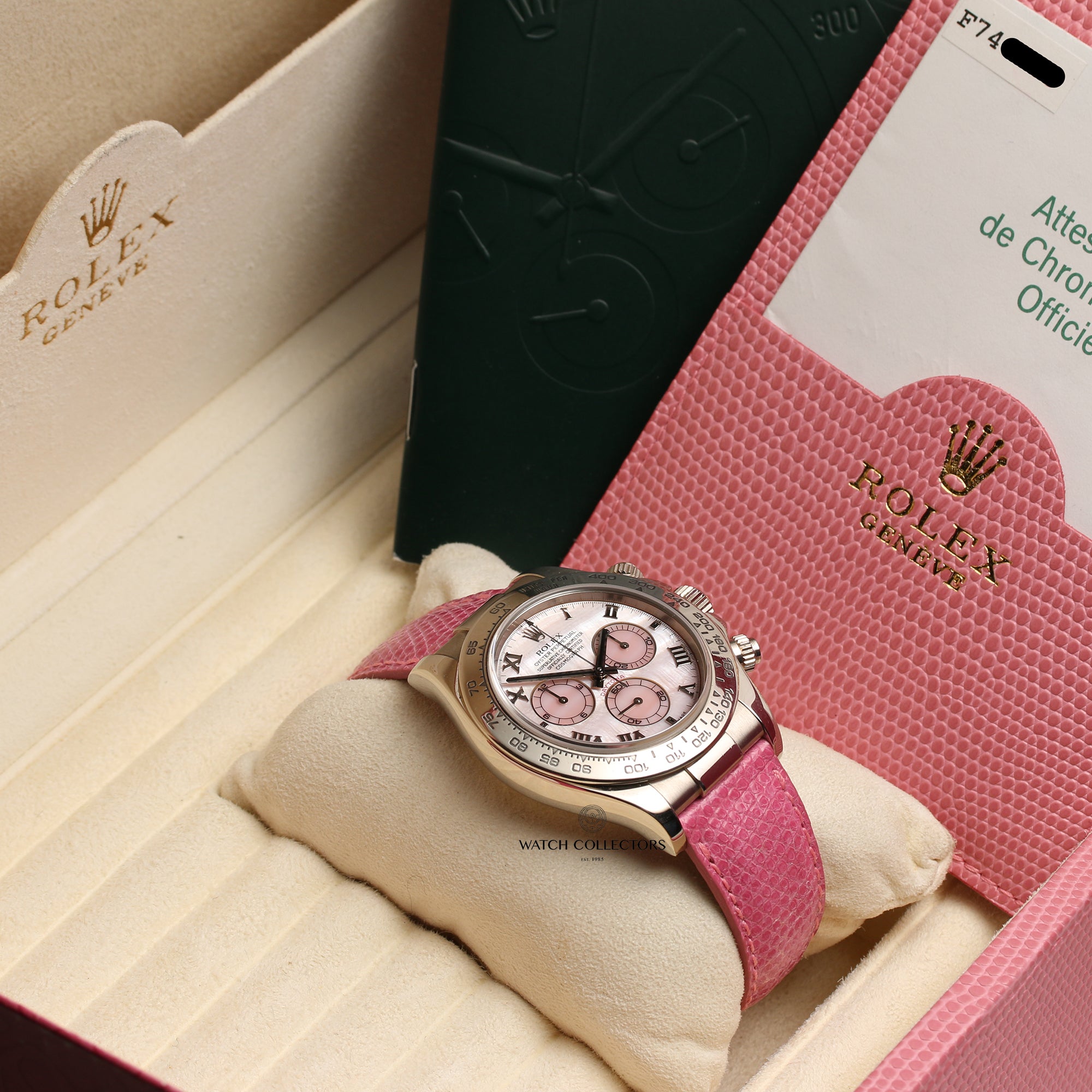 Rolex Pink Beach Daytona 116519 18K White Gold MOP Second Hand Watch Collectors 1