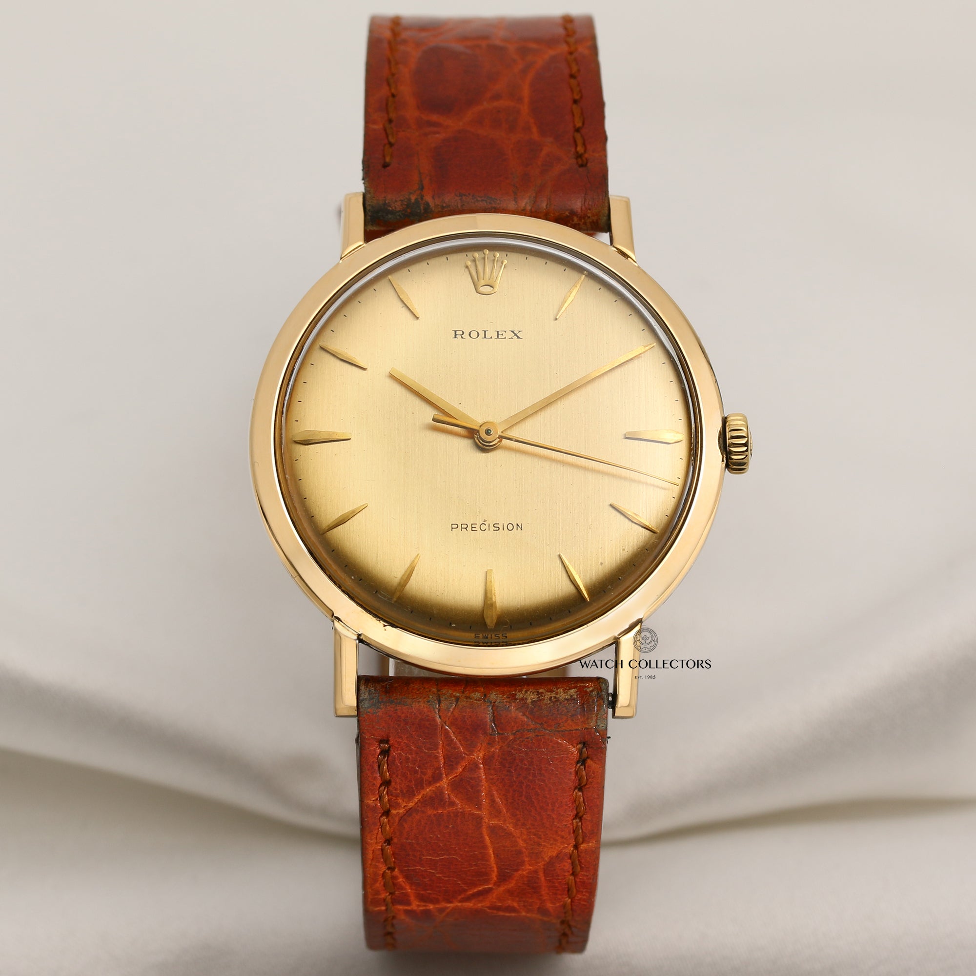 Rolex Precision 18K Yellow Gold Second Hand Watch Collectors 1