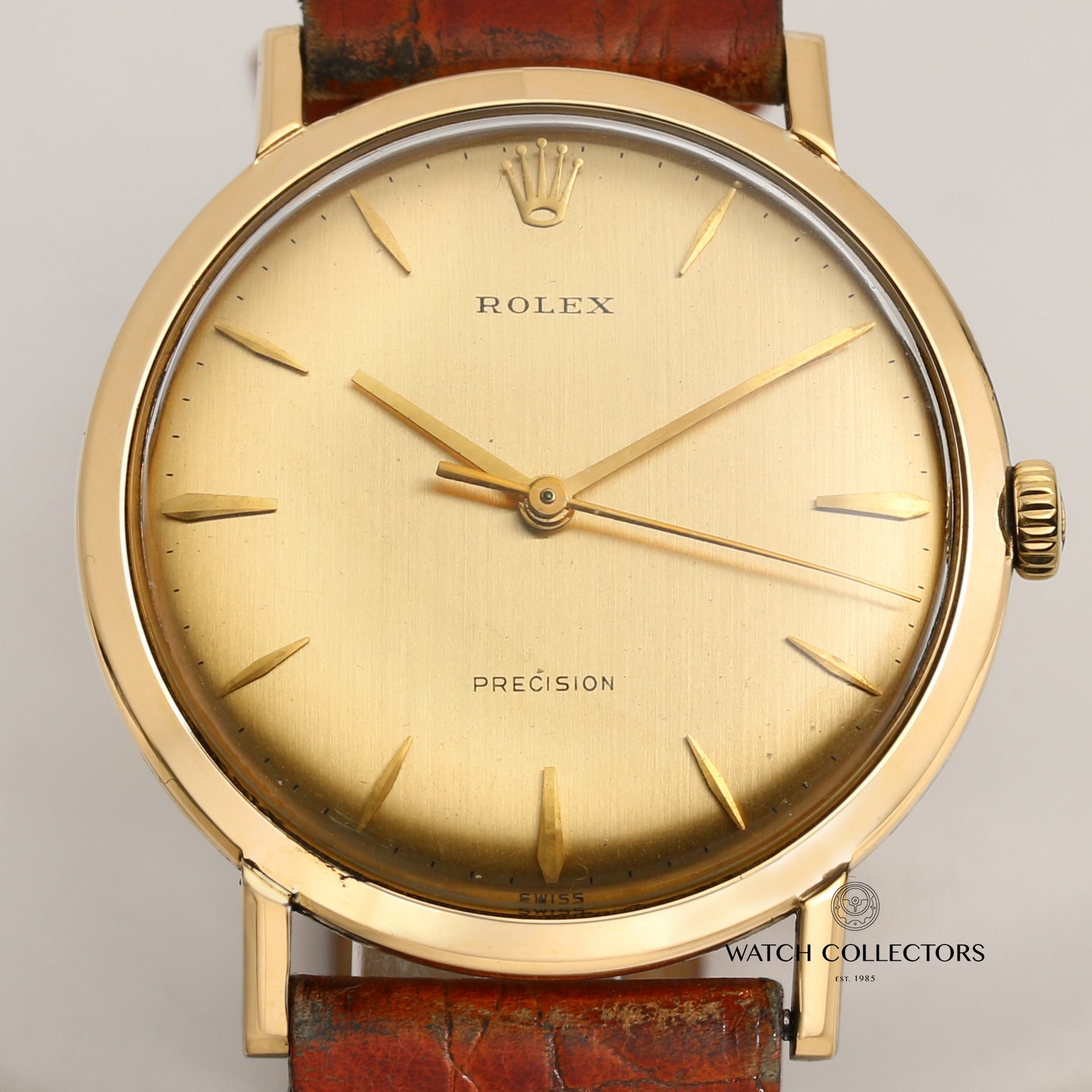 Rolex Precision 18K Yellow Gold Second Hand Watch Collectors 2