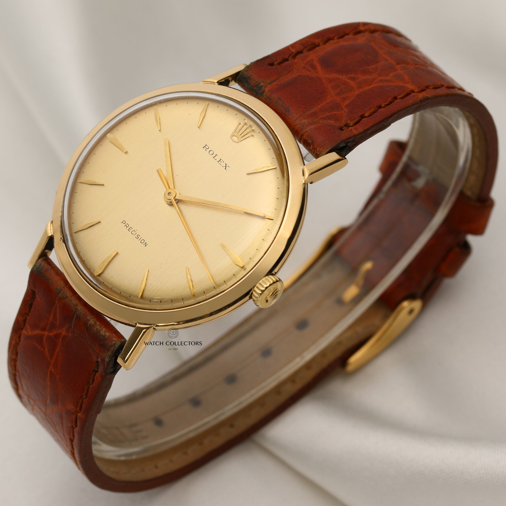 Rolex Precision 18K Yellow Gold Second Hand Watch Collectors 3