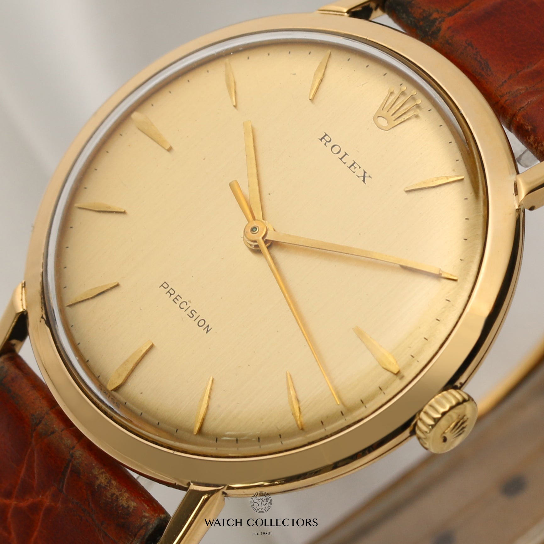 Rolex Precision 18K Yellow Gold Second Hand Watch Collectors 4