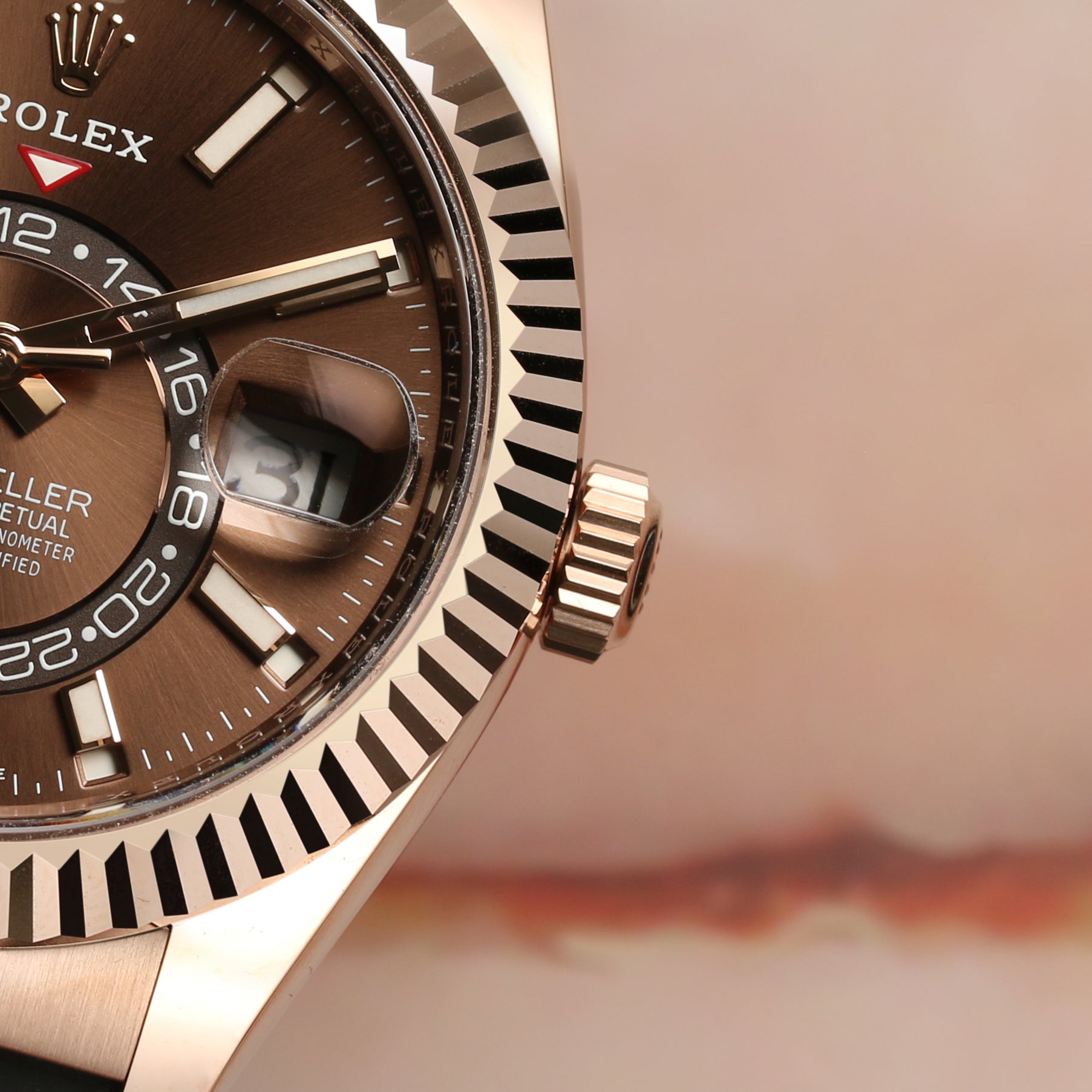 Rolex Sky-Dweller 18K Rose Gold Chocolate Dial 326235 Second Hand watch Collectors 5