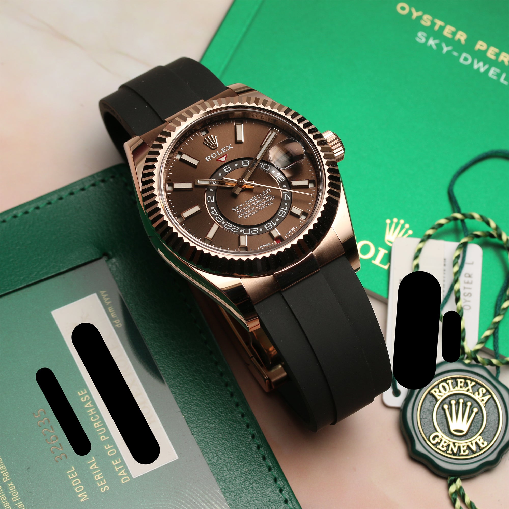 Rolex Sky-Dweller 326235 18K Rose Gold Chocolate Dial Second Hand Watch Collectors 8