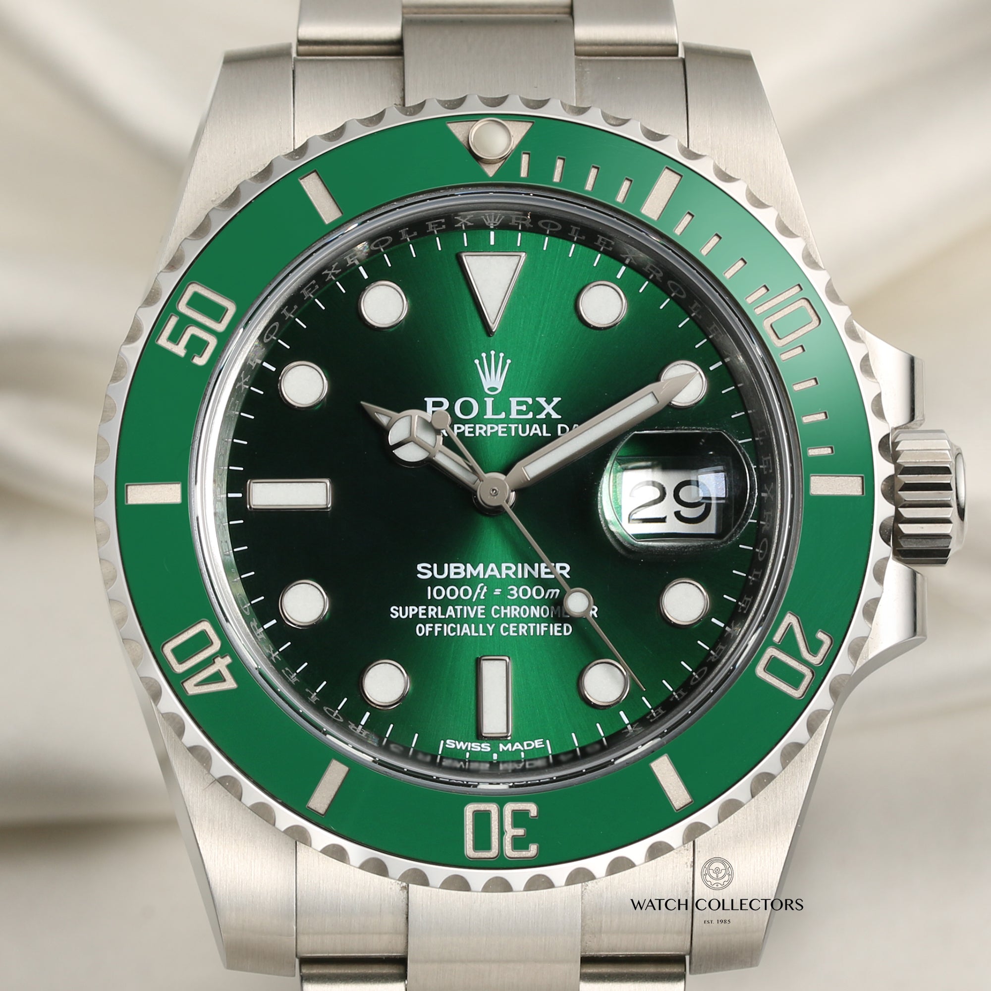 Rolex Submariner 116610LV Hulk 2019 Stainless Steel Second Hand Watch Collectors 2