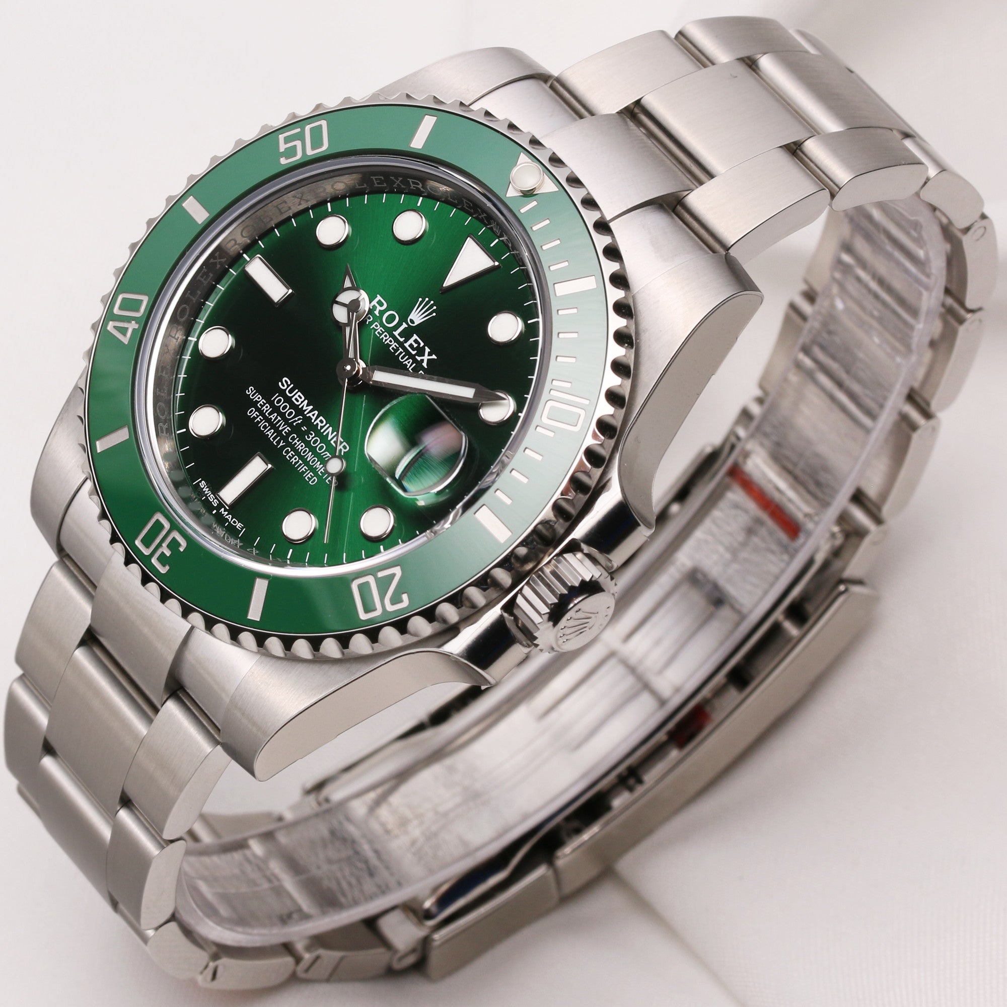 Rolex Submariner 116610LV Stainless Steel Green Bezel & Dial Hulk Second Hand Watch Collectors 3