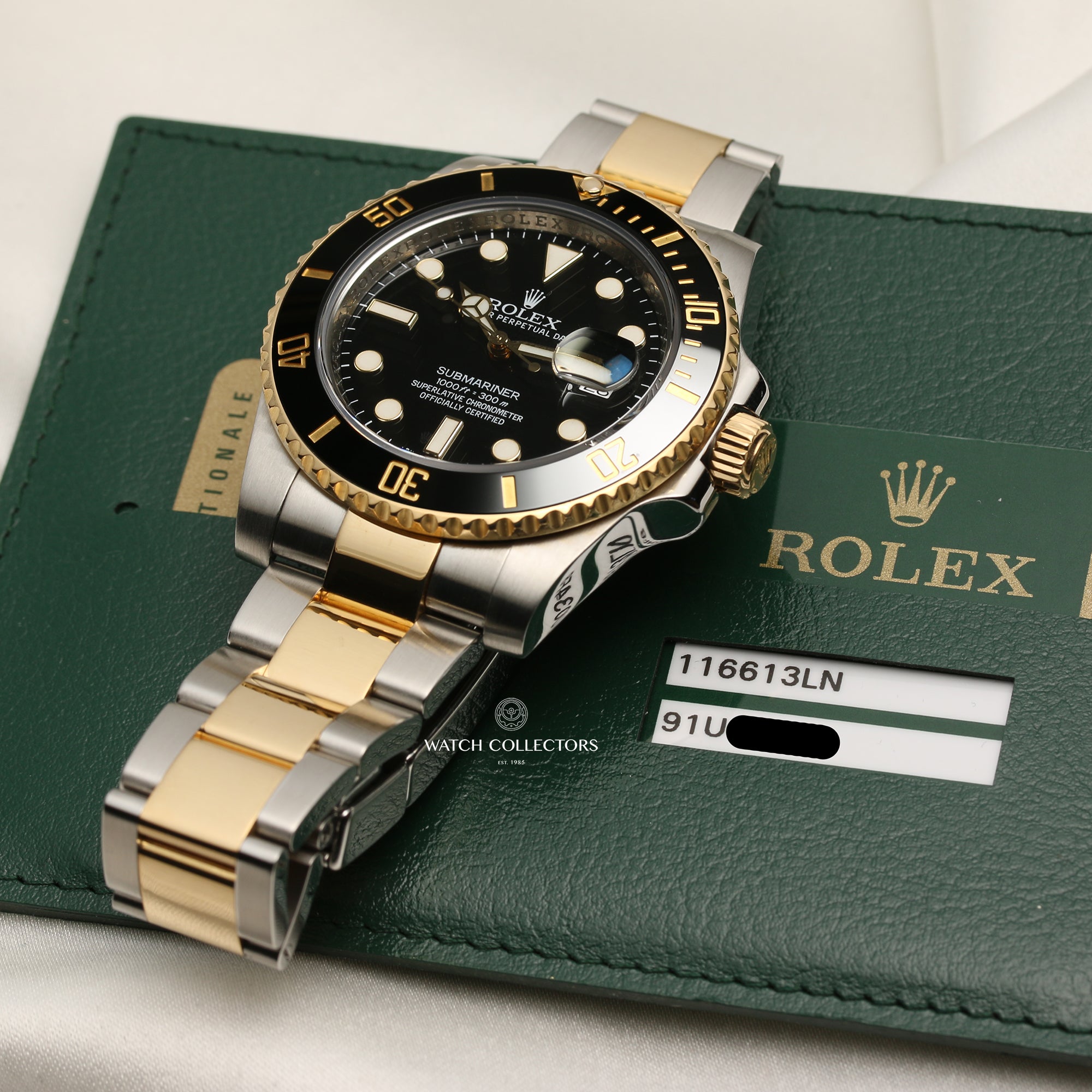 Rolex Submariner 116613 Steel & Gold Black Ceramic Second Hand Watch Collectors 9