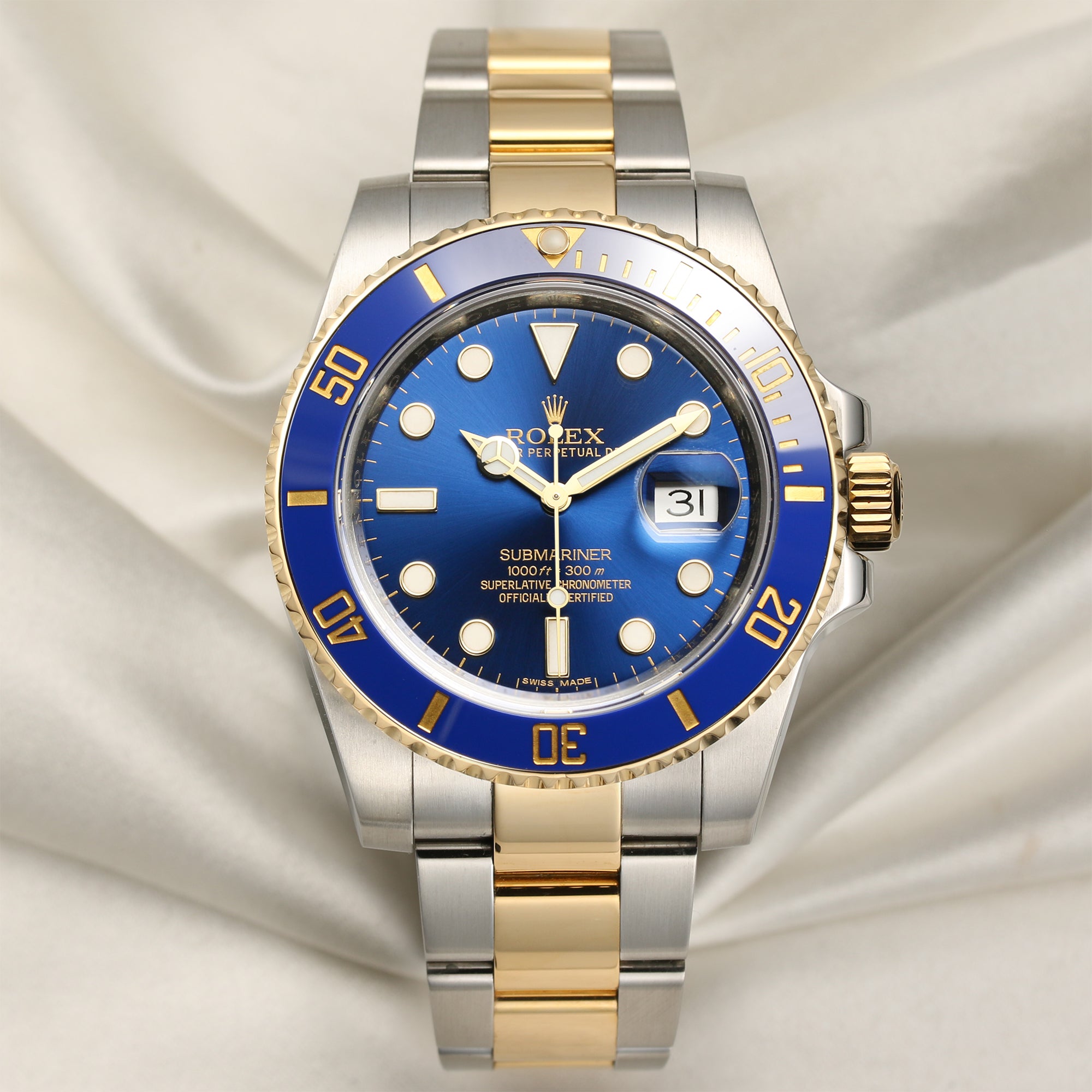 Rolex Submariner 116613LB Steel & Gold Second Hand Watch Collectors 1