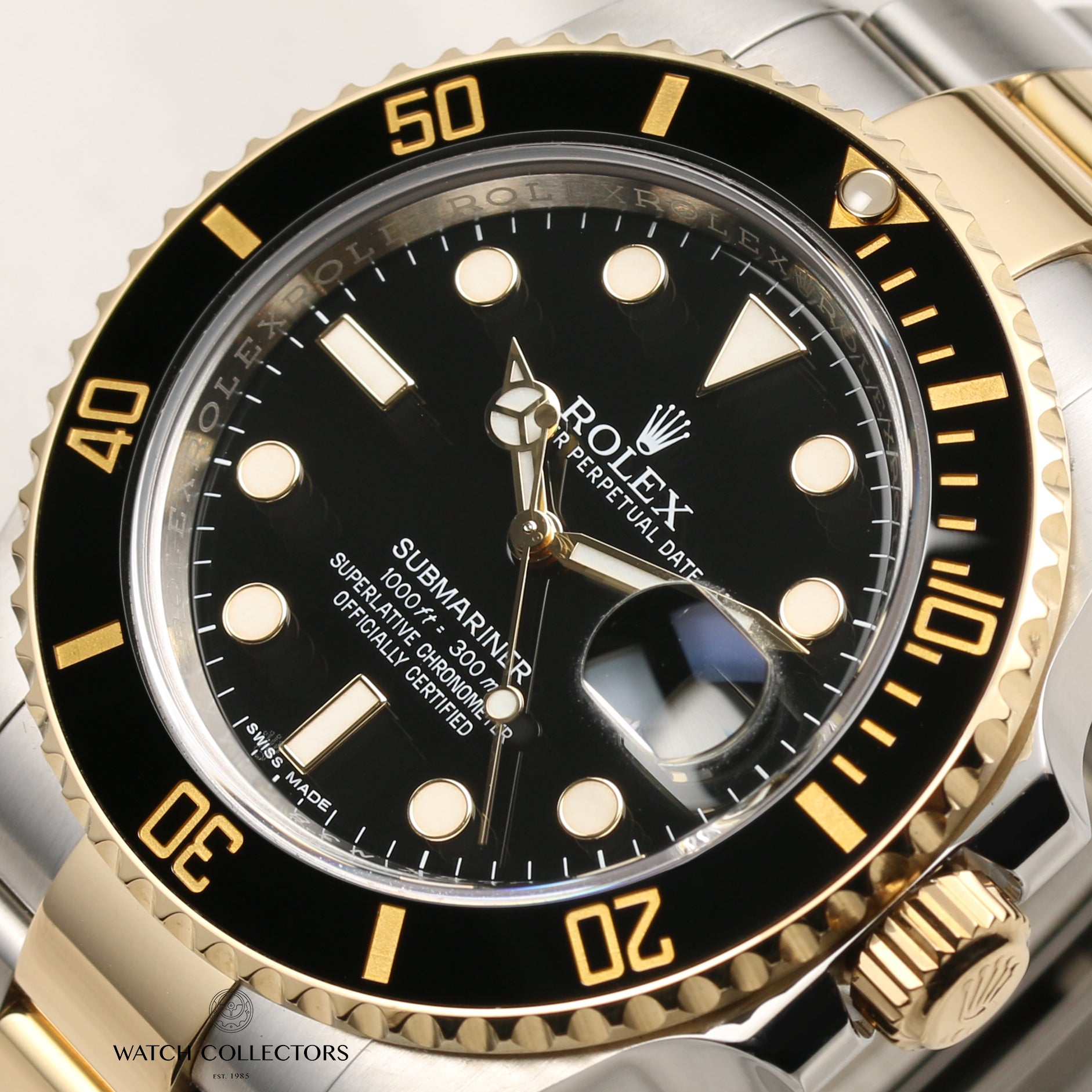 Rolex Submariner 116613LN Steel & Gold Black Ceramic Second Hand Watch Collectors 4