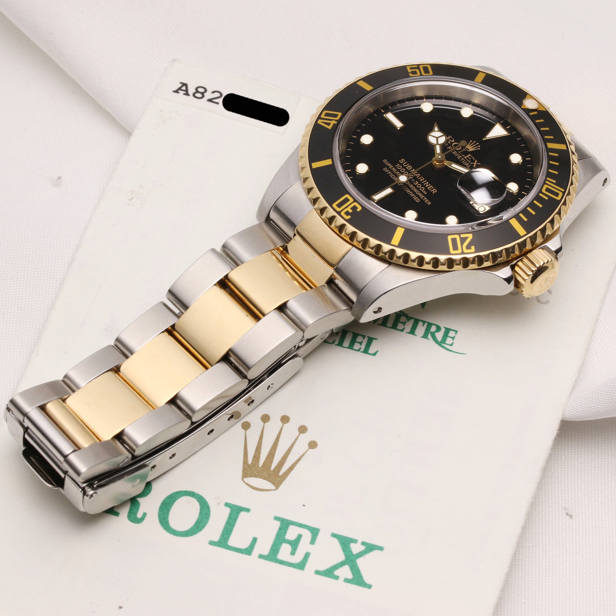 Rolex Submariner 16613 A82XXXX Stee & Gold Black insert & Dial Second Hand Watch Collectors 7