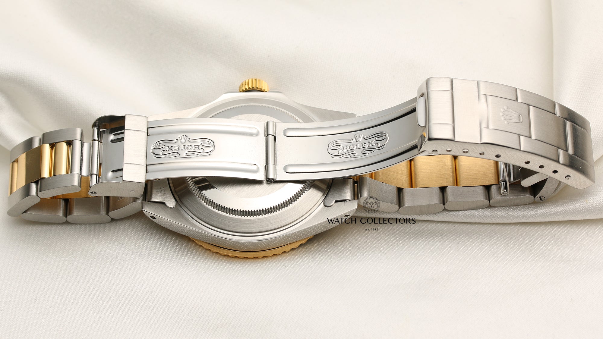 Rolex Submariner 16613 Pre-Ceramic Black Steel & Gold Second Hand Watch Collectors 8