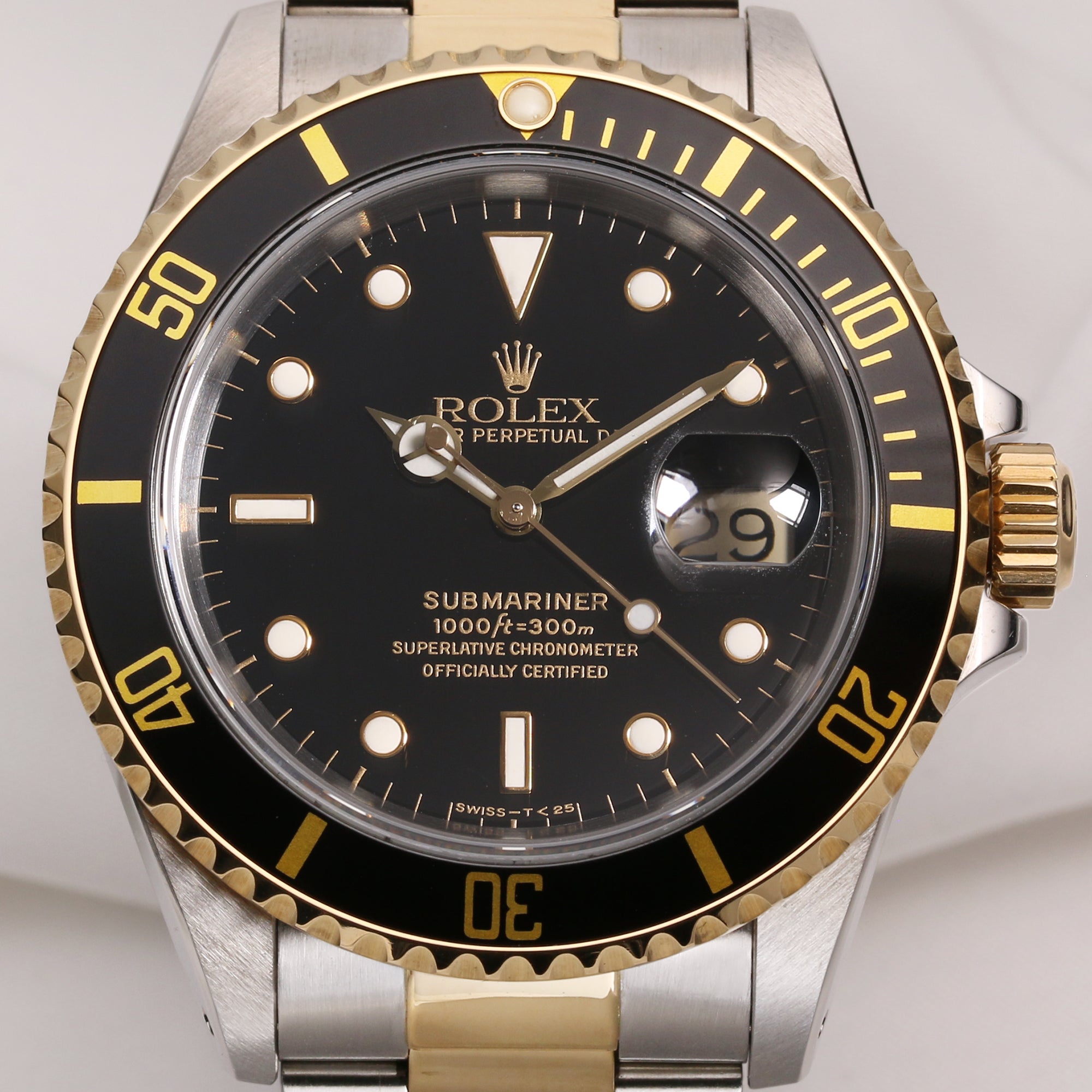 Rolex Submariner 16613 Steel & Gold Black Dial & Bezel Second Hand Watch Collectors 2