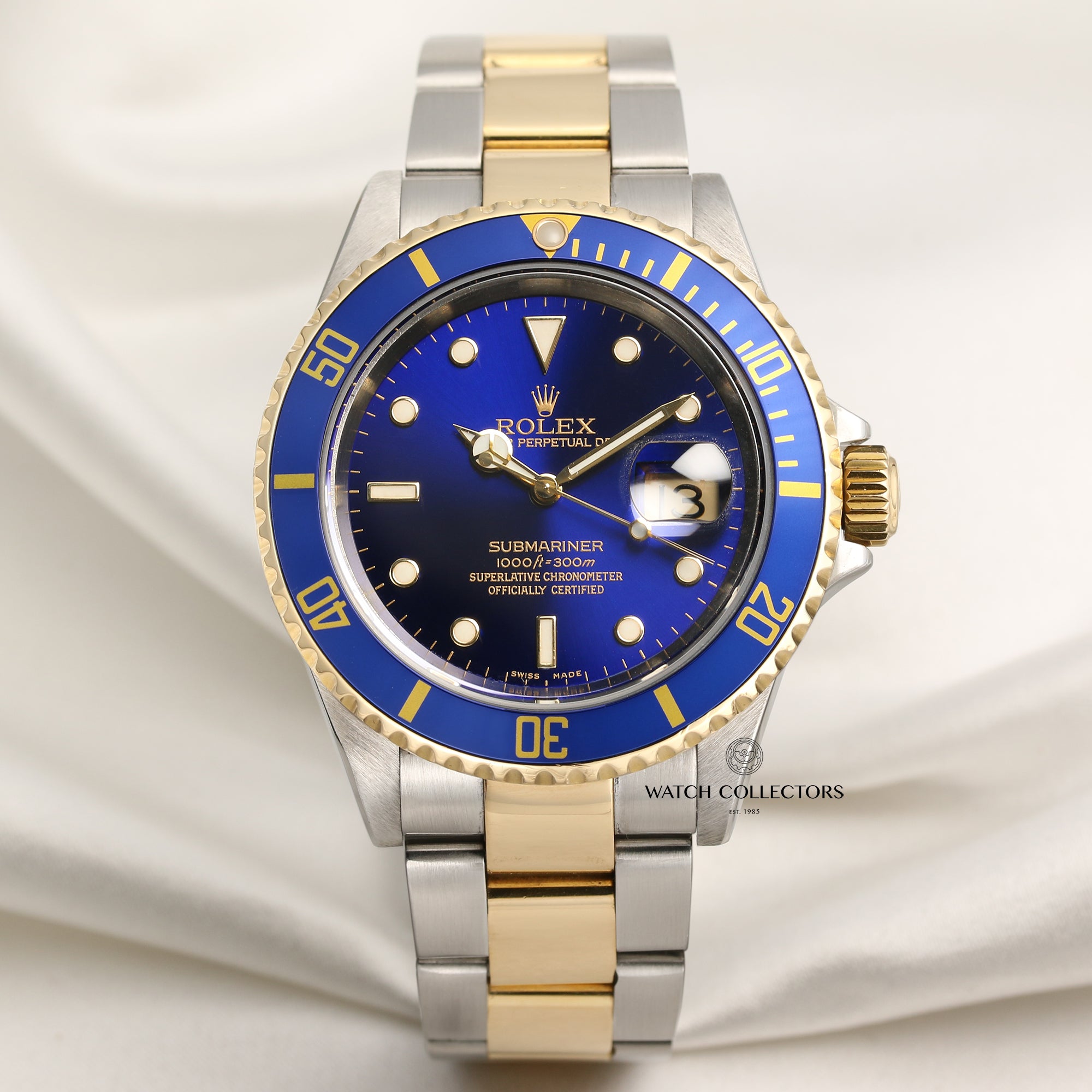Rolex Submariner 16613 Steel & Gold Blue Dial Second Hand Watch Collectors 1
