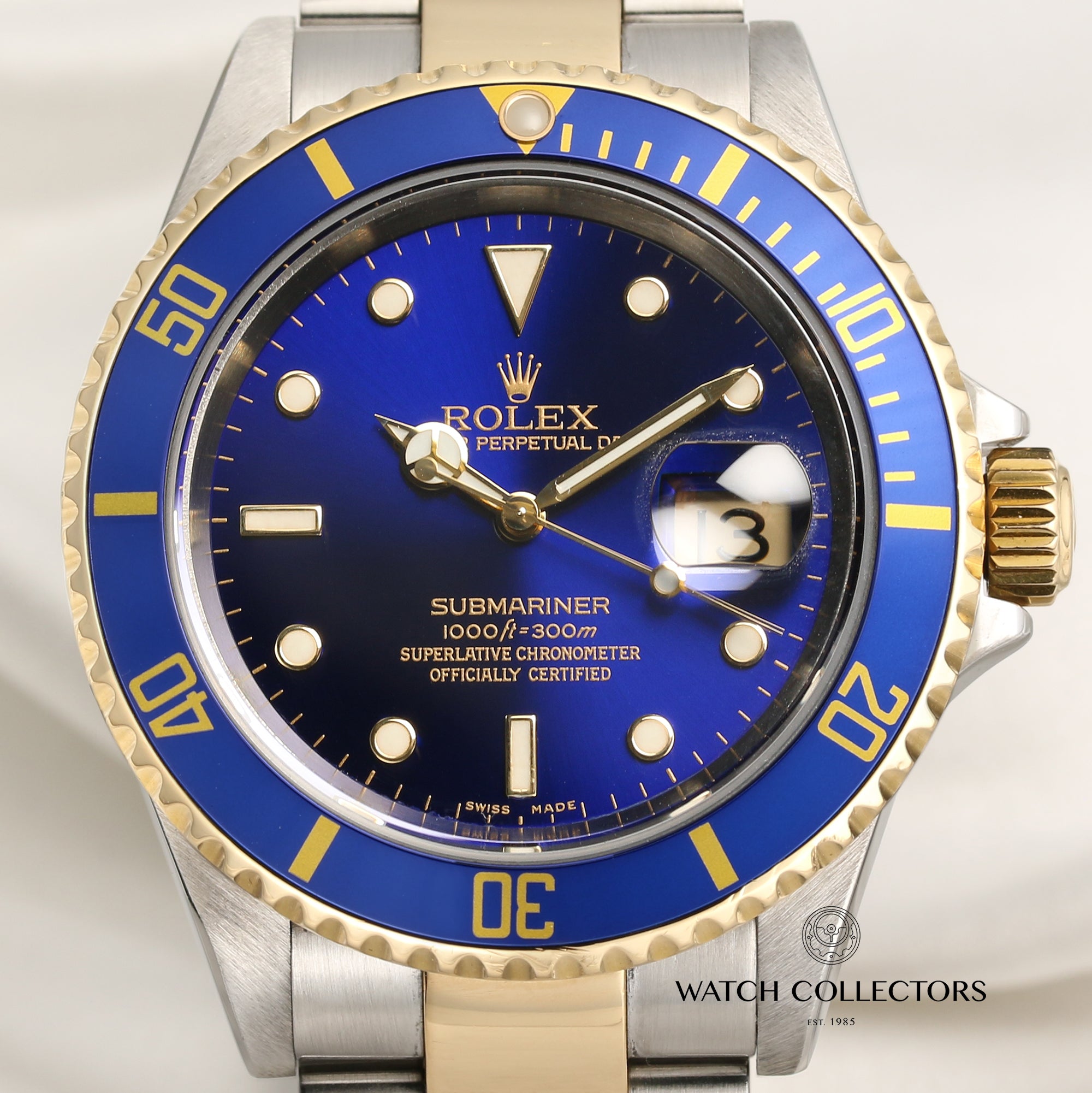 Rolex Submariner 16613 Steel & Gold Blue Dial Second Hand Watch Collectors 2