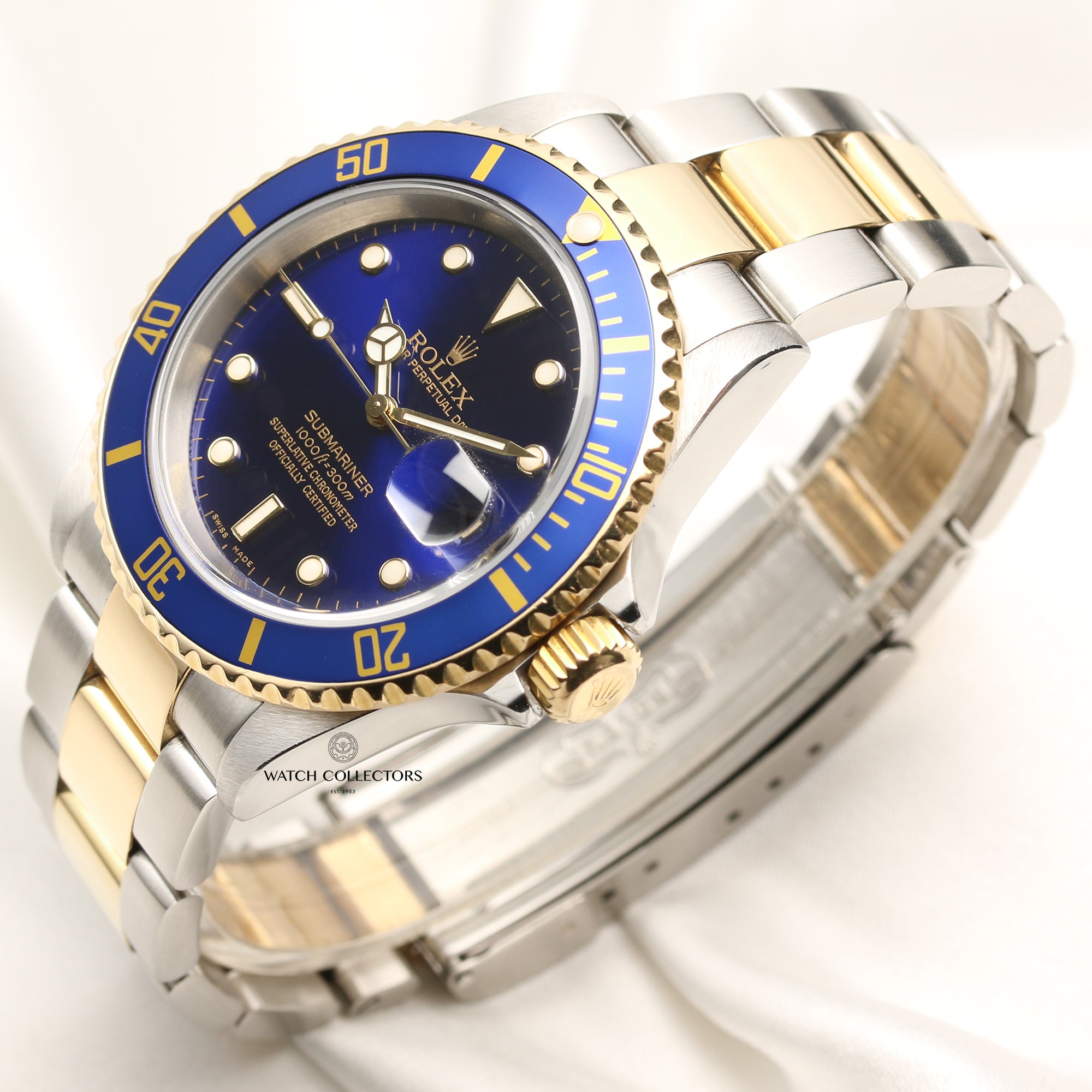 Rolex Submariner 16613 Steel & Gold Blue Dial Second Hand Watch Collectors 3