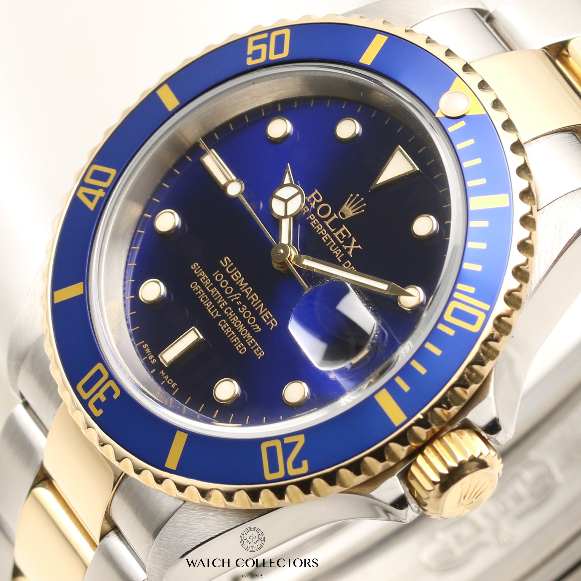 Rolex Submariner 16613 Steel & Gold Blue Dial Second Hand Watch Collectors 4