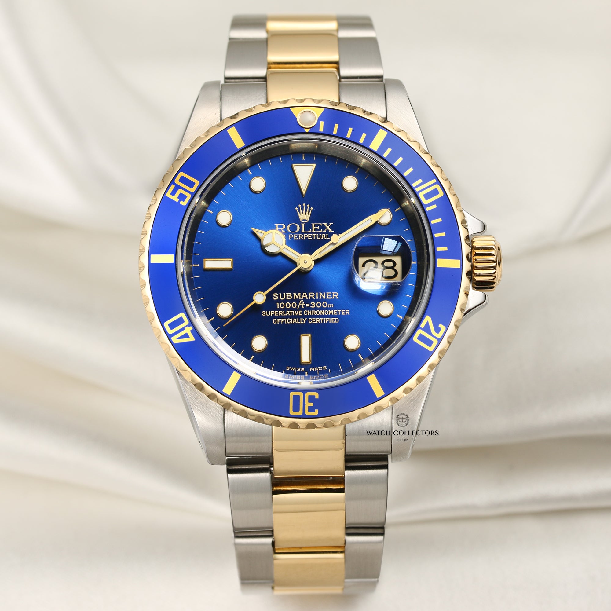 Rolex Submariner 16613 Steel & Gold Blue Second Hand Watch Collectors 1