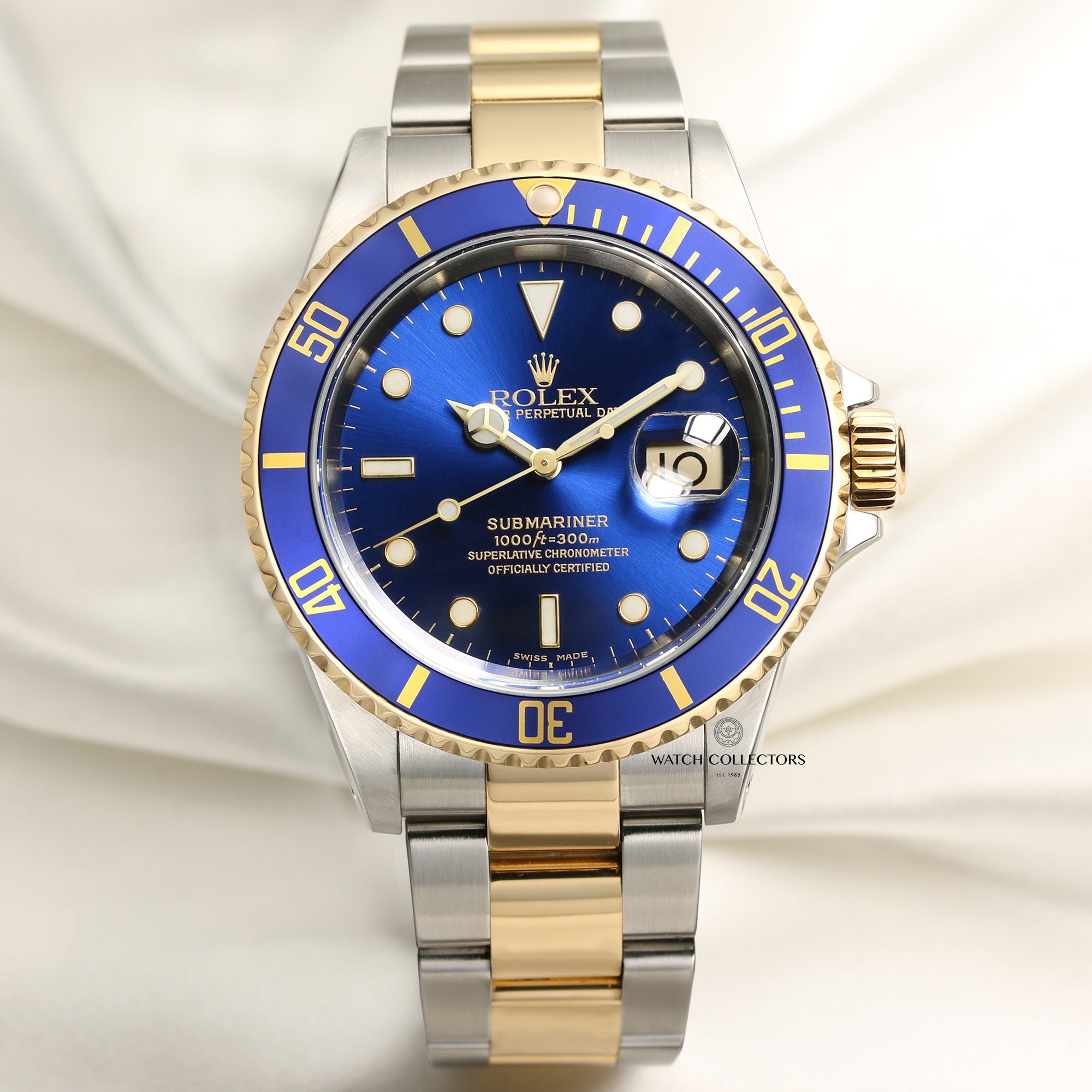 Rolex Submariner 16613 Steel & Gold Blue Second Hand Watch Collectors 1