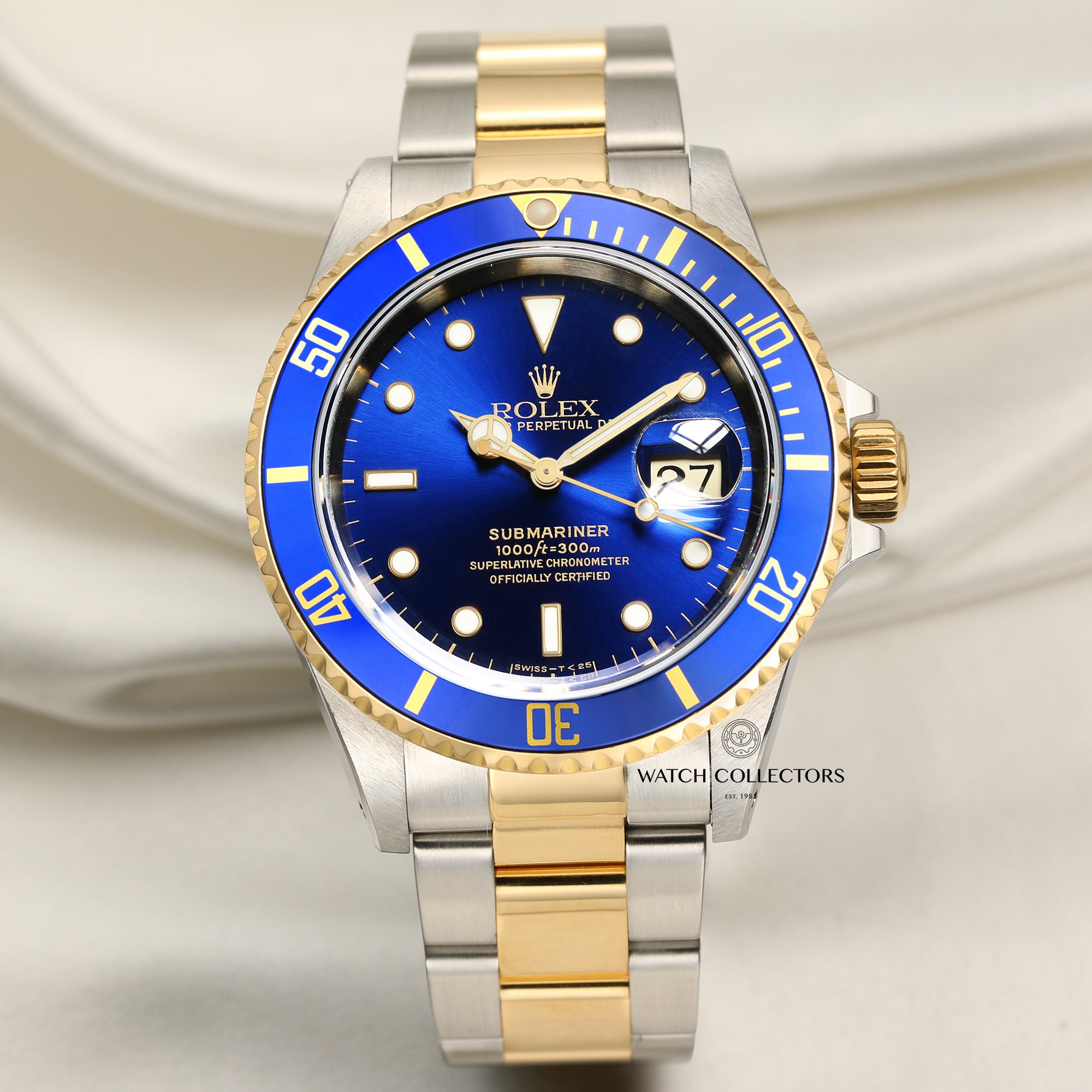 Rolex Submariner 16613 Steel & Gold Blue Second Hand Watch Collectors 1