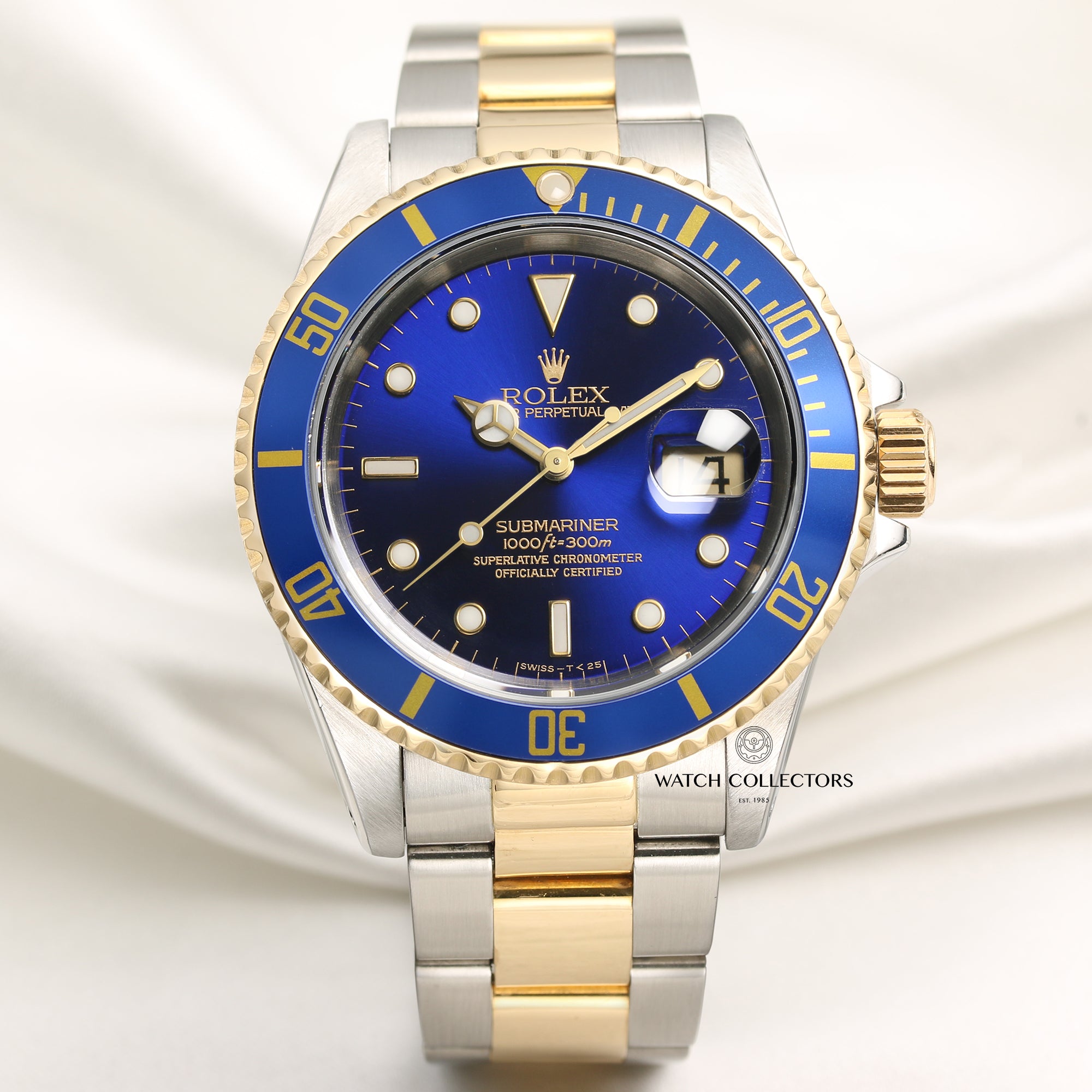 Rolex Submariner 16613 Steel & Gold Blue Second Hand Watch Collectors 1