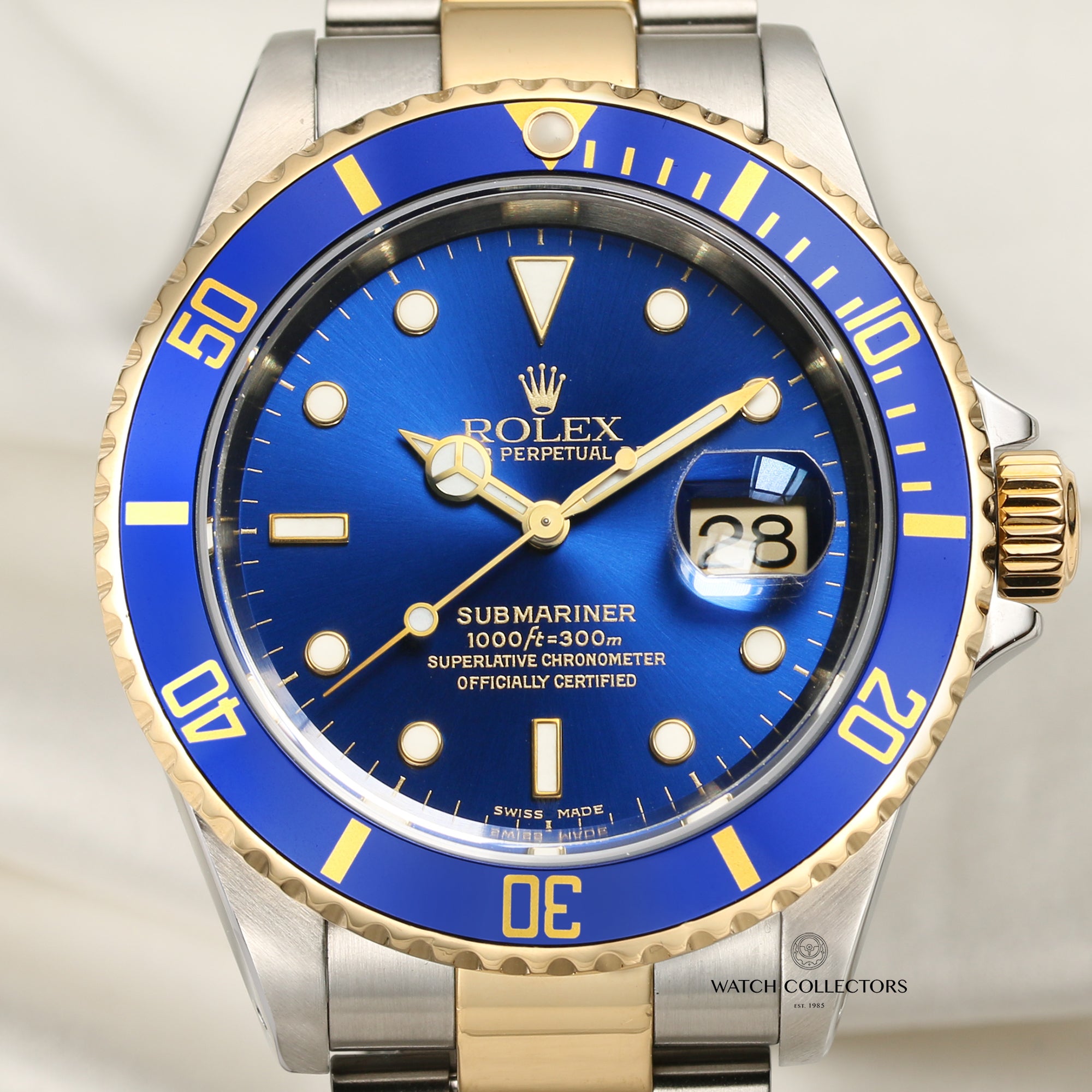 Rolex Submariner 16613 Steel & Gold Blue Second Hand Watch Collectors 2