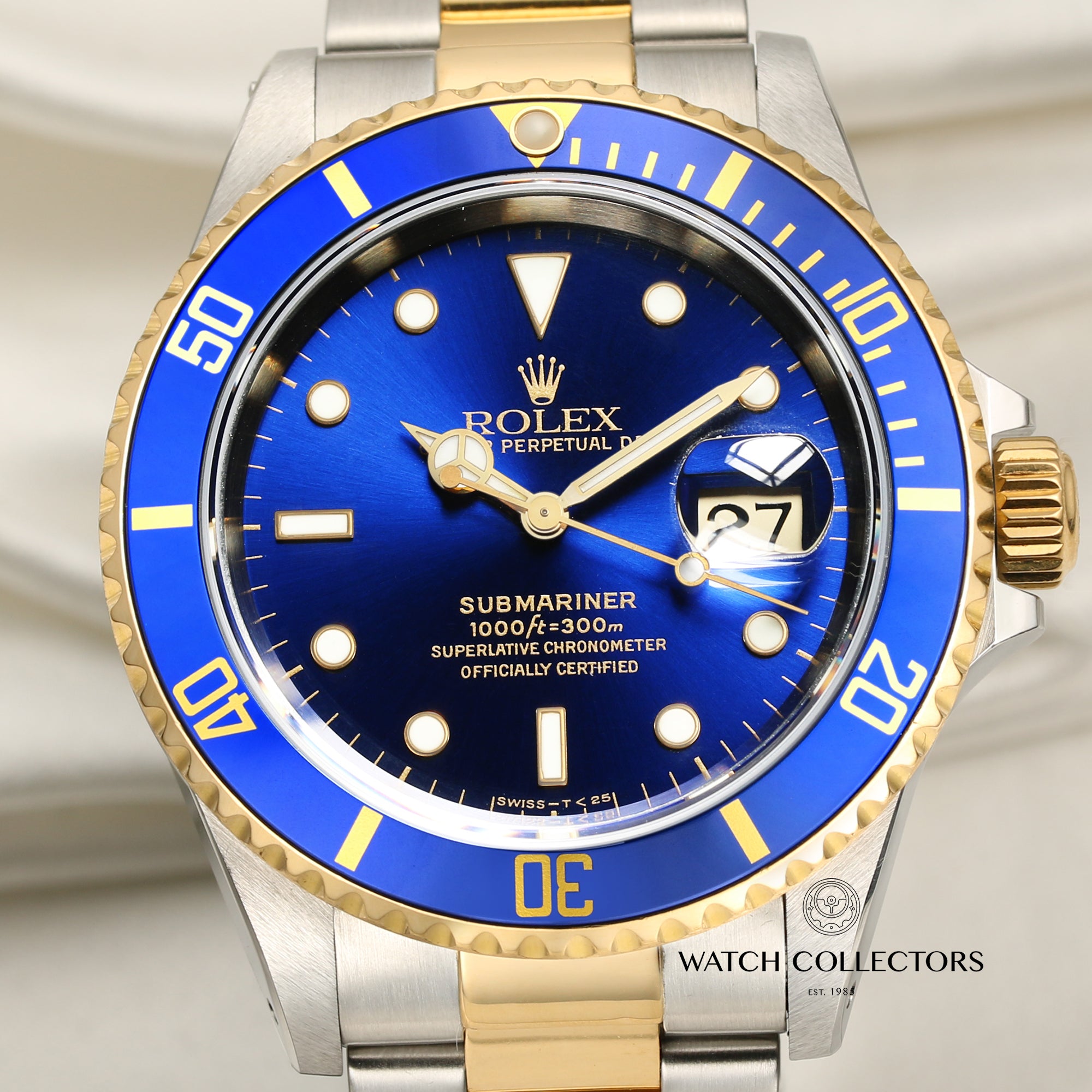Rolex Submariner 16613 Steel & Gold Blue Second Hand Watch Collectors 2