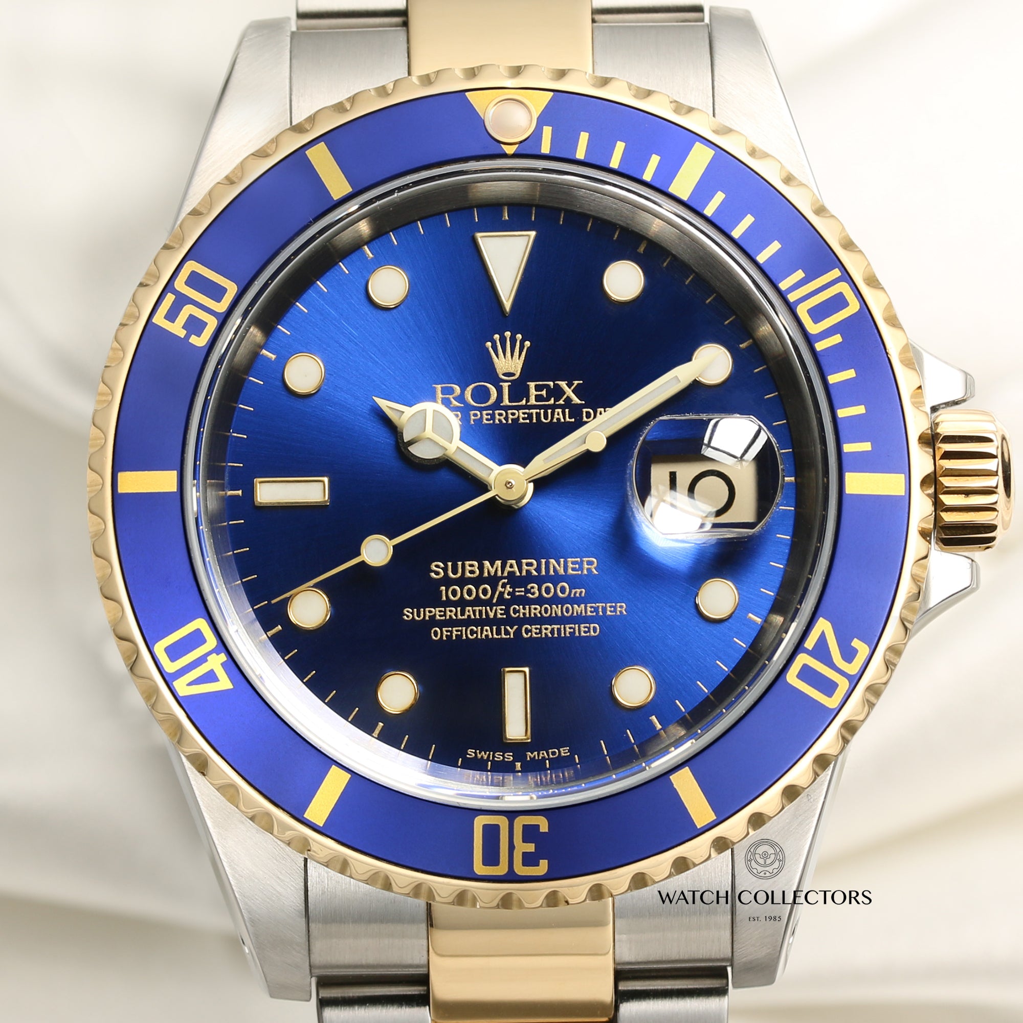 Rolex Submariner 16613 Steel & Gold Blue Second Hand Watch Collectors 2