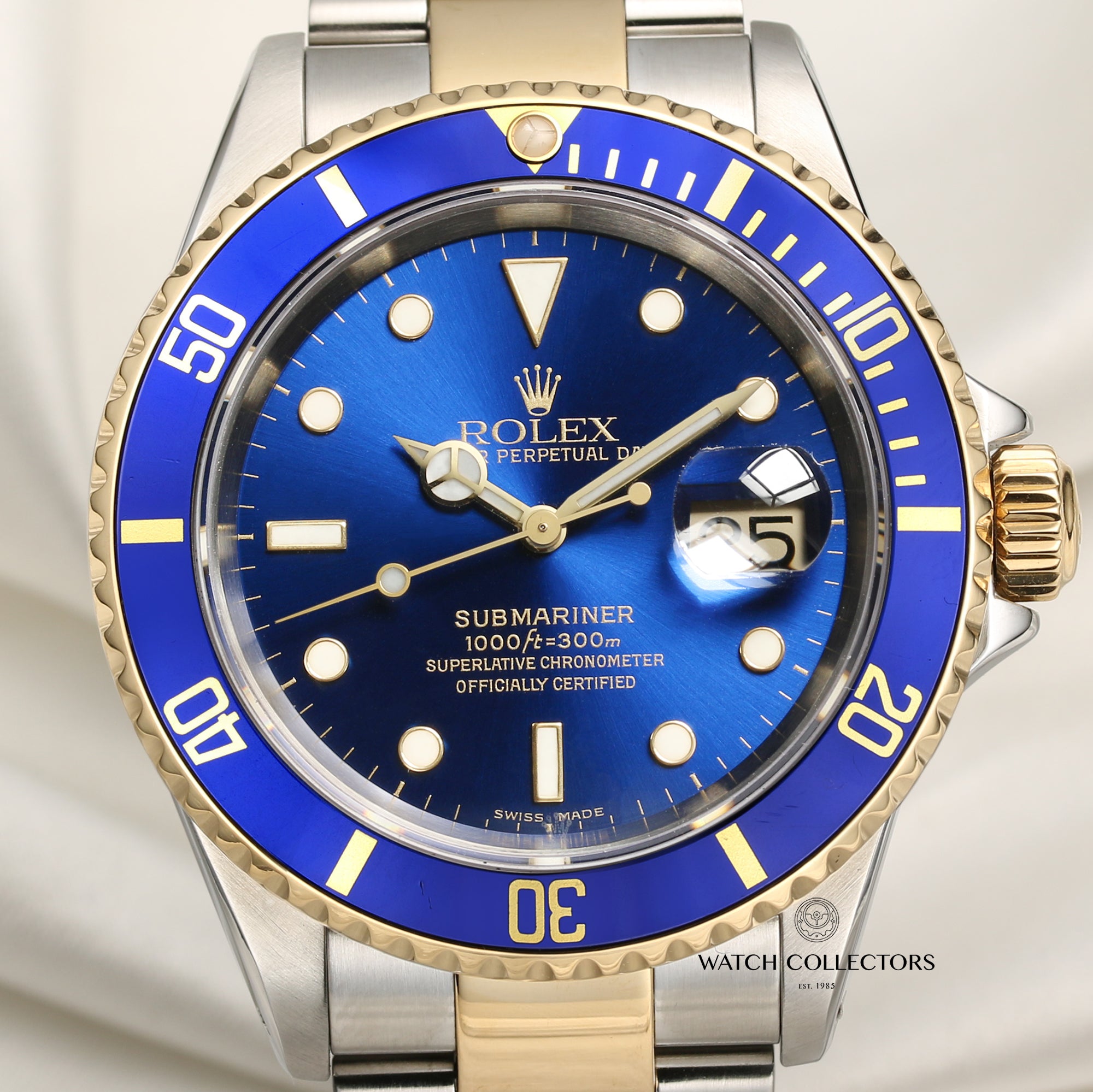 Rolex Submariner 16613 Steel & Gold Blue Second Hand Watch Collectors 2