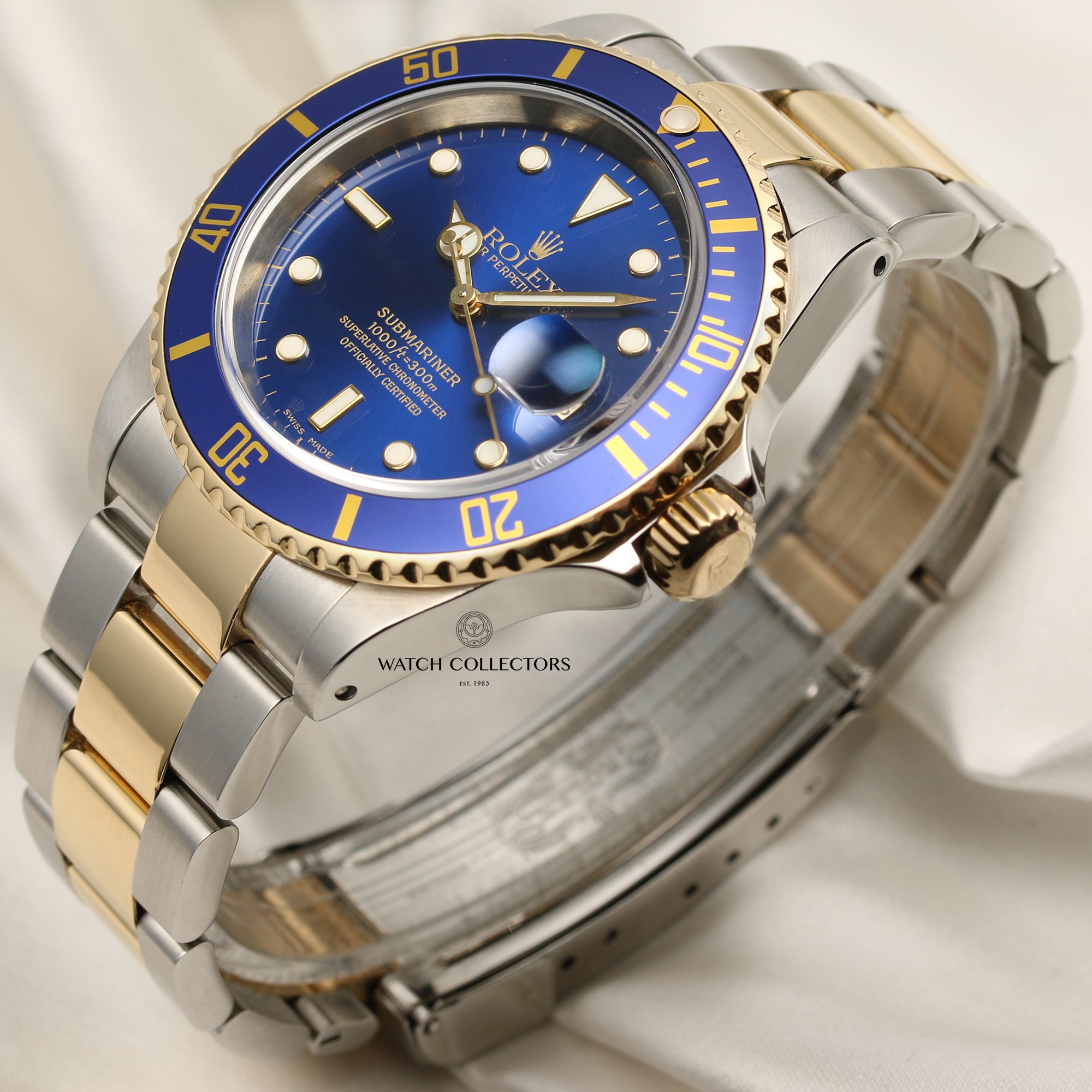 Rolex Submariner 16613 Steel & Gold Blue Second Hand Watch Collectors 3