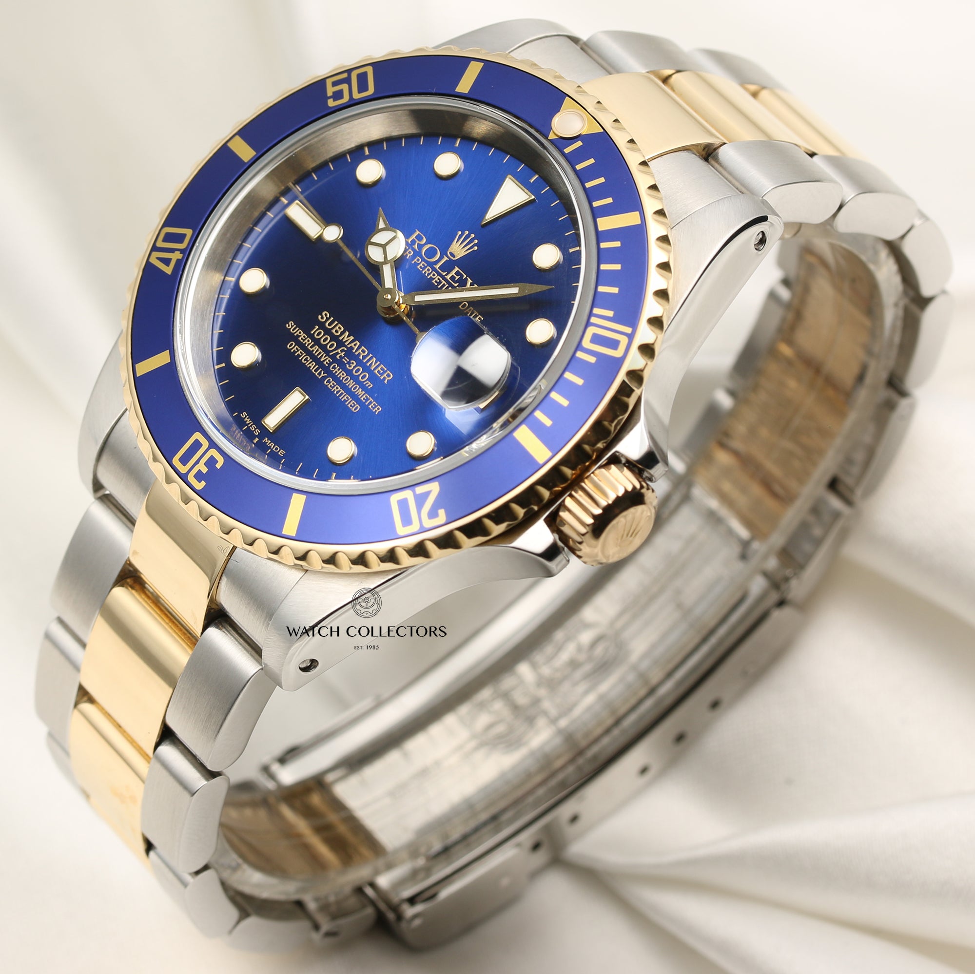Rolex Submariner 16613 Steel & Gold Blue Second Hand Watch Collectors 3