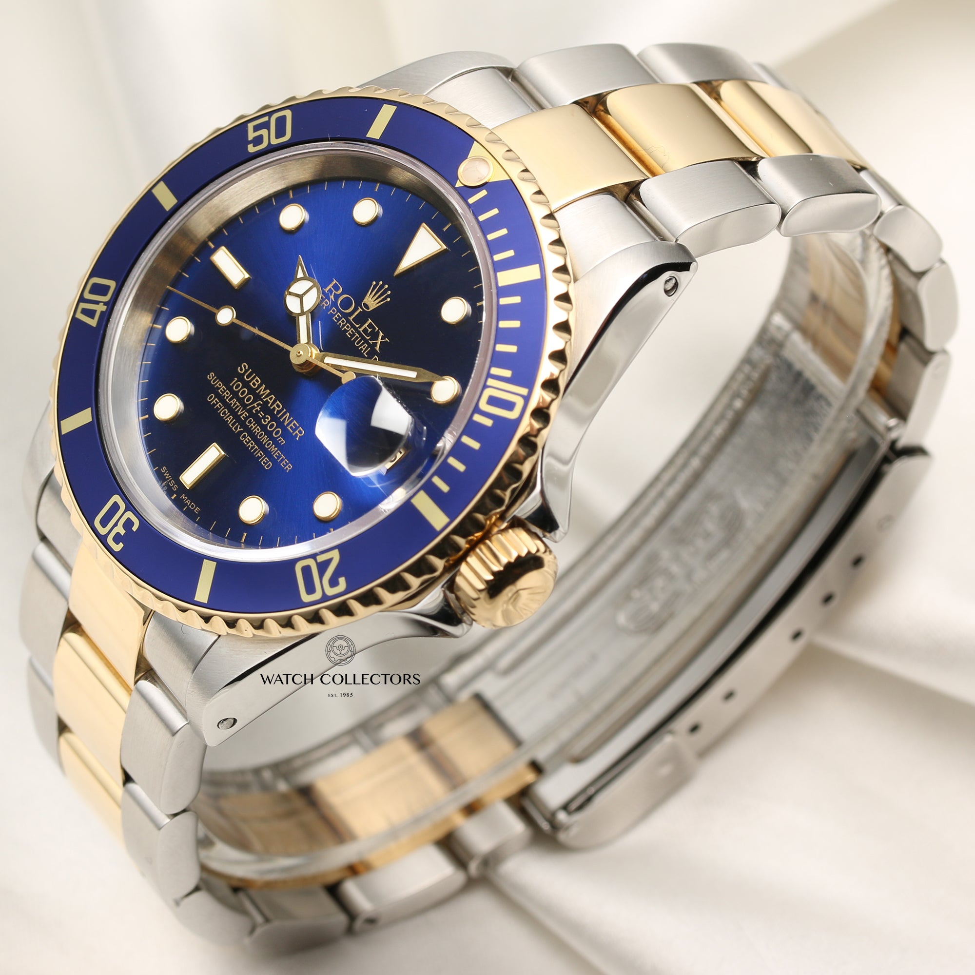 Rolex Submariner 16613 Steel & Gold Blue Second Hand Watch Collectors 3