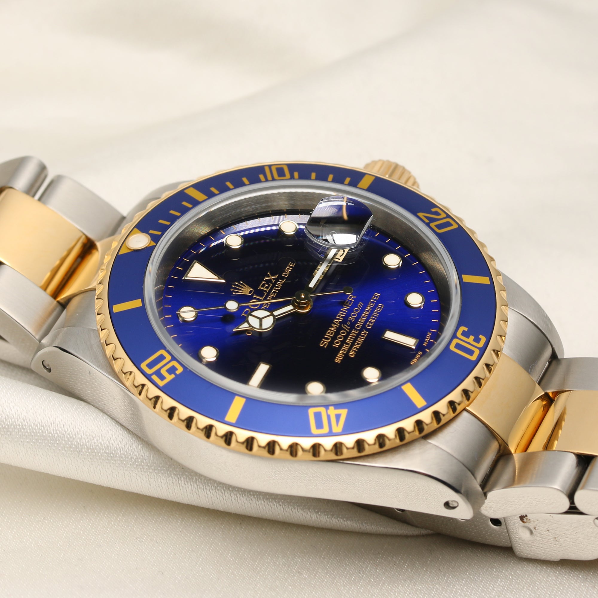 Rolex Submariner 16613 Steel & Gold Blue Second Hand Watch Collectors 5