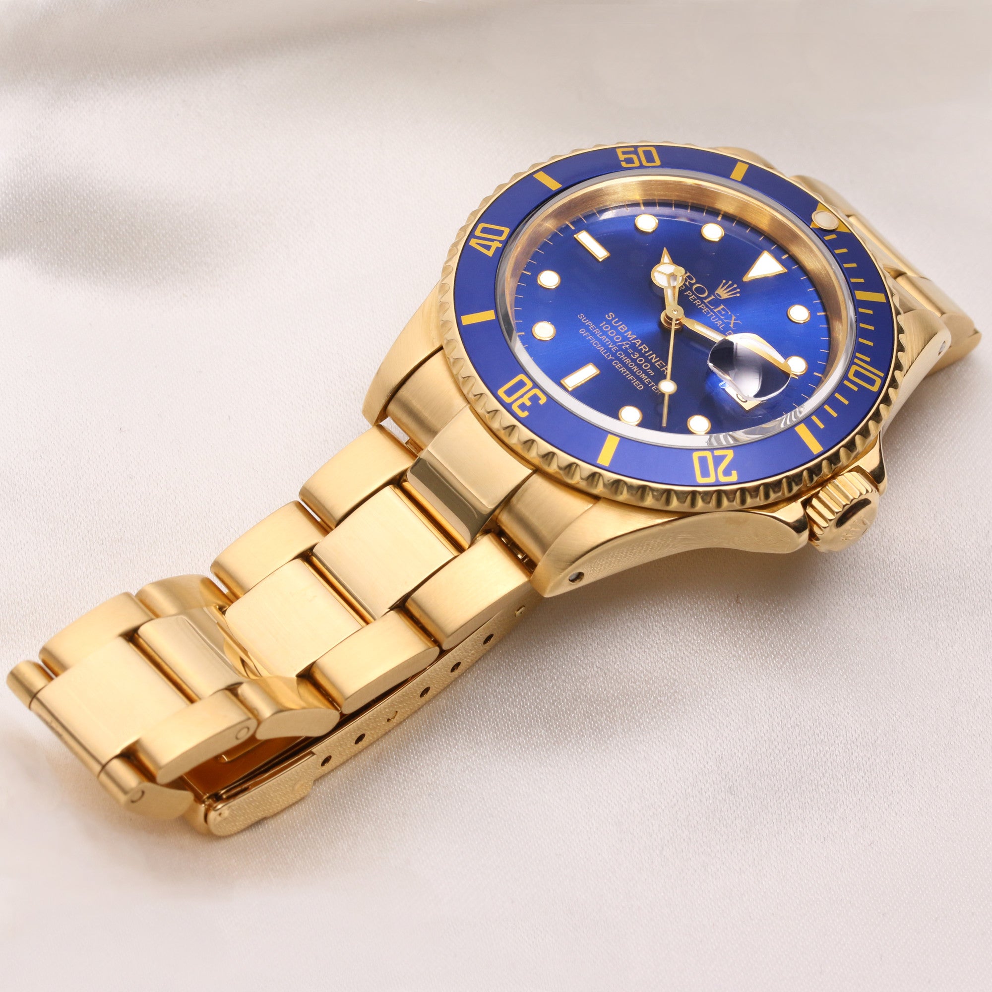 Rolex Submariner 16618 18K Yellow Gold Blue Pre-Ceramic Second Hand Watch Collectors 9