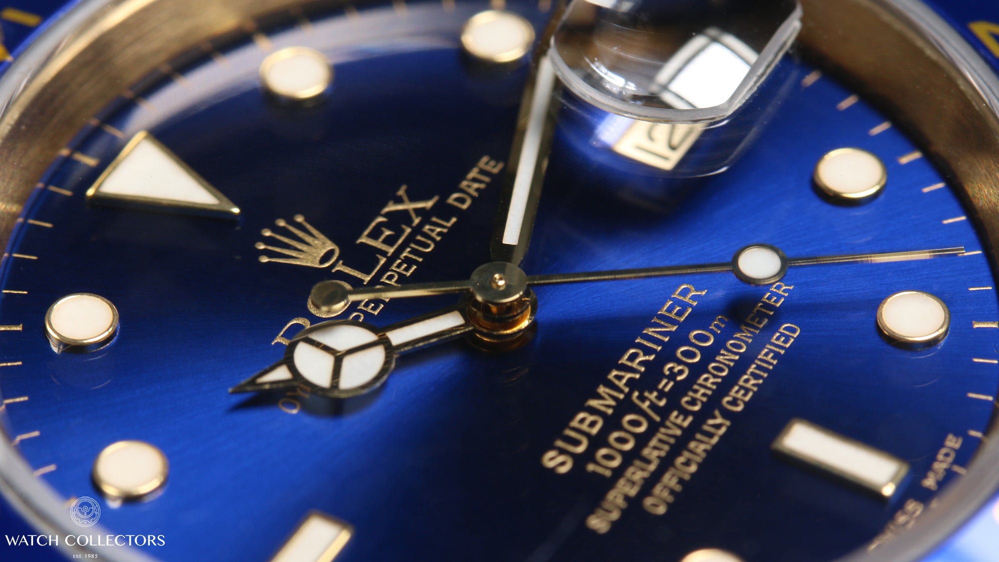 Rolex Submariner 16618 18K Yellow Gold Blue Second Hand Watch Collectors 5