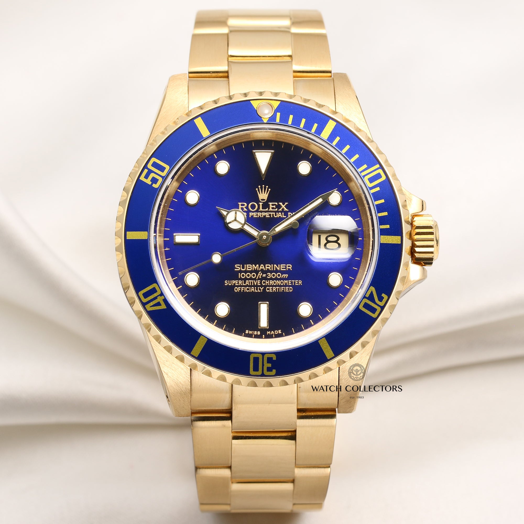 Rolex Submariner 16618 18K Yellow Gold Second Hand Watch Collectors 1
